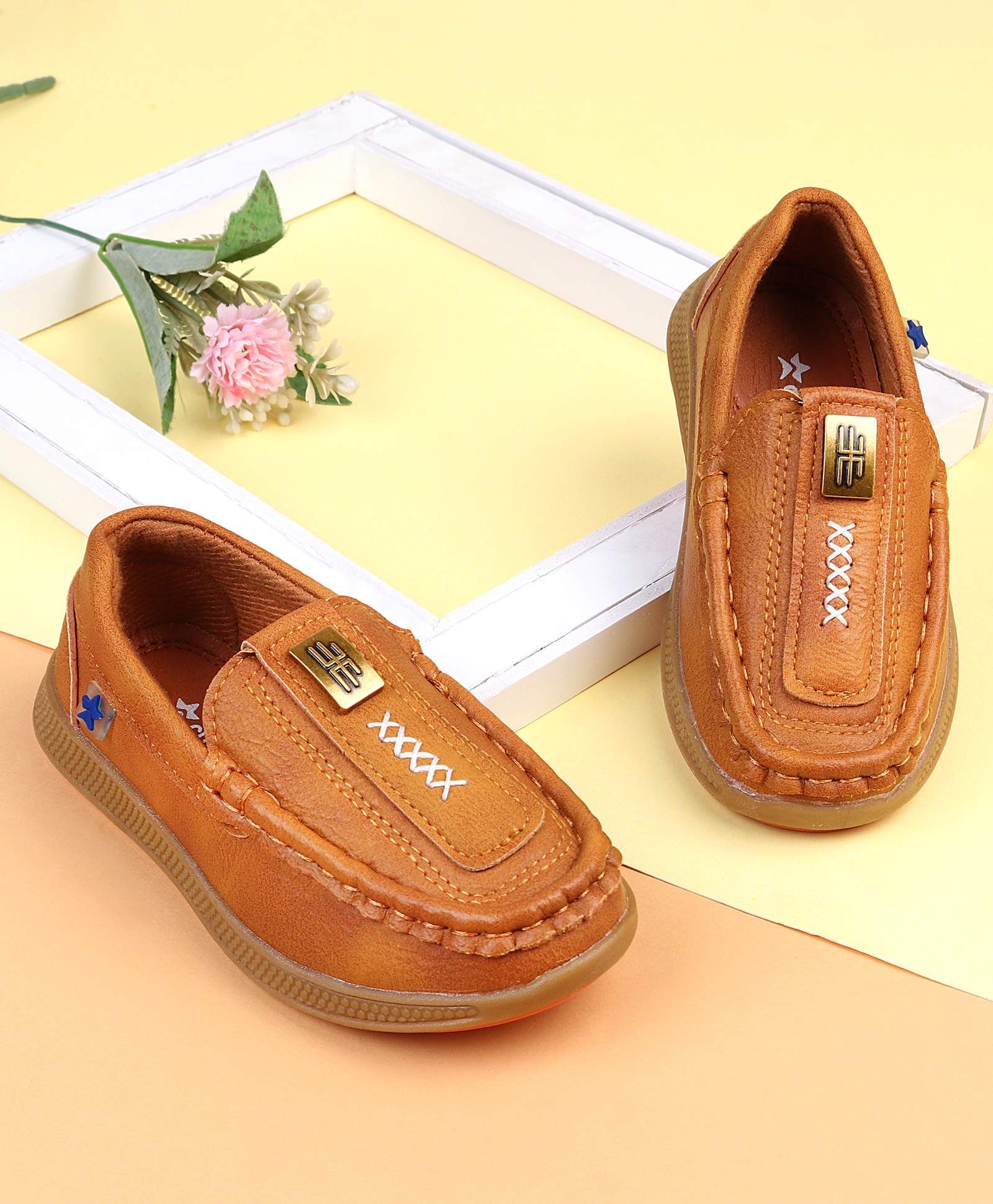 Cute Walk by Babyhug Slip On Solid Loafers - Brown
