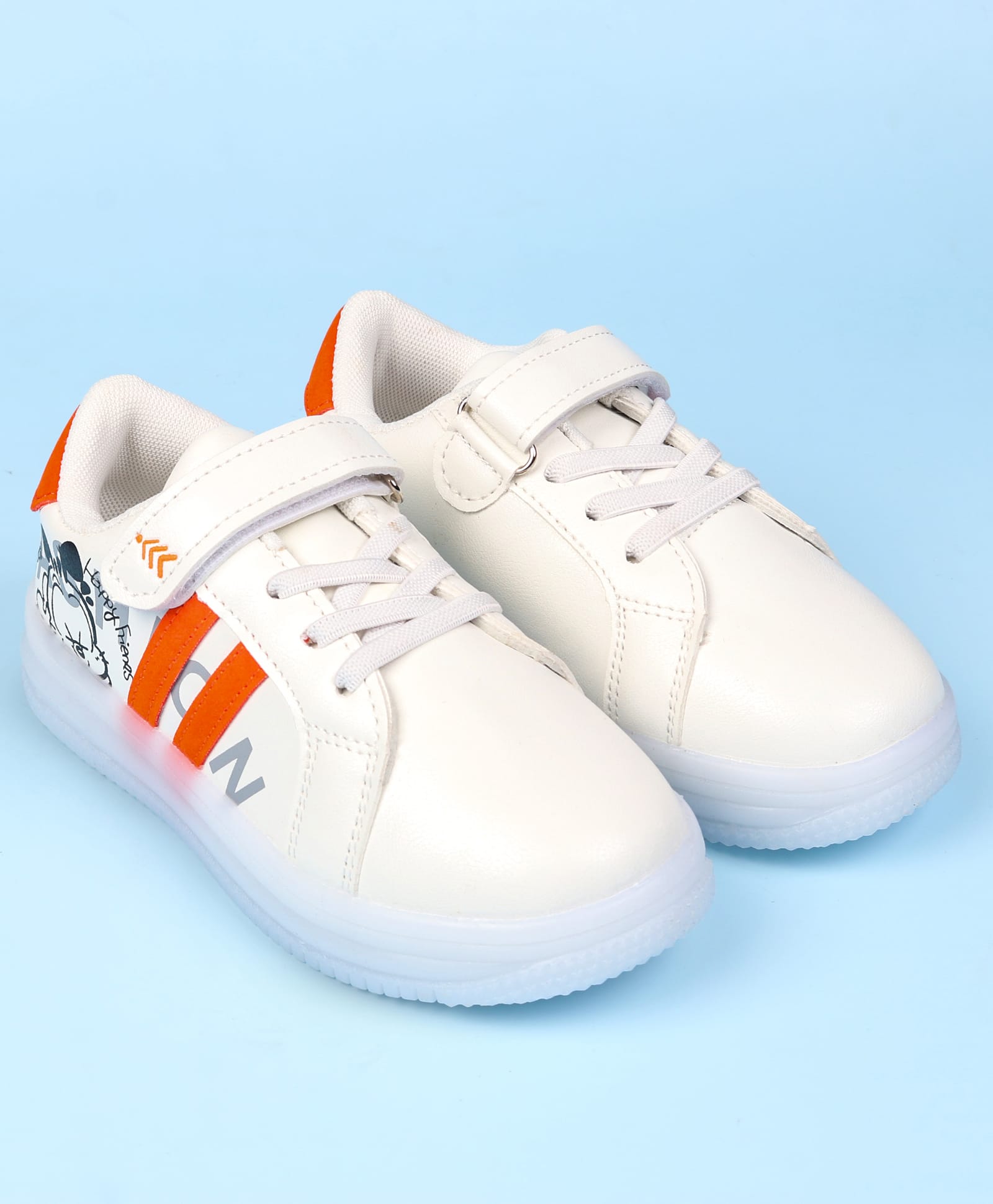 Pine Kids Velcro Closure Solid Sneaker Shoes - Orange-picture-42