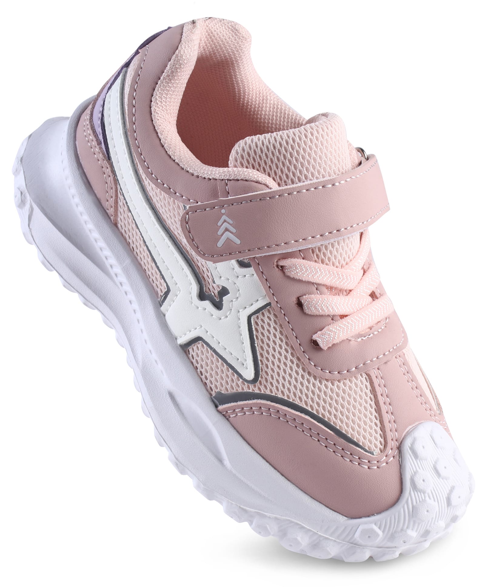 Pine Kids Solid Sneaker Shoes With Velcro Closure - Pink-picture-19