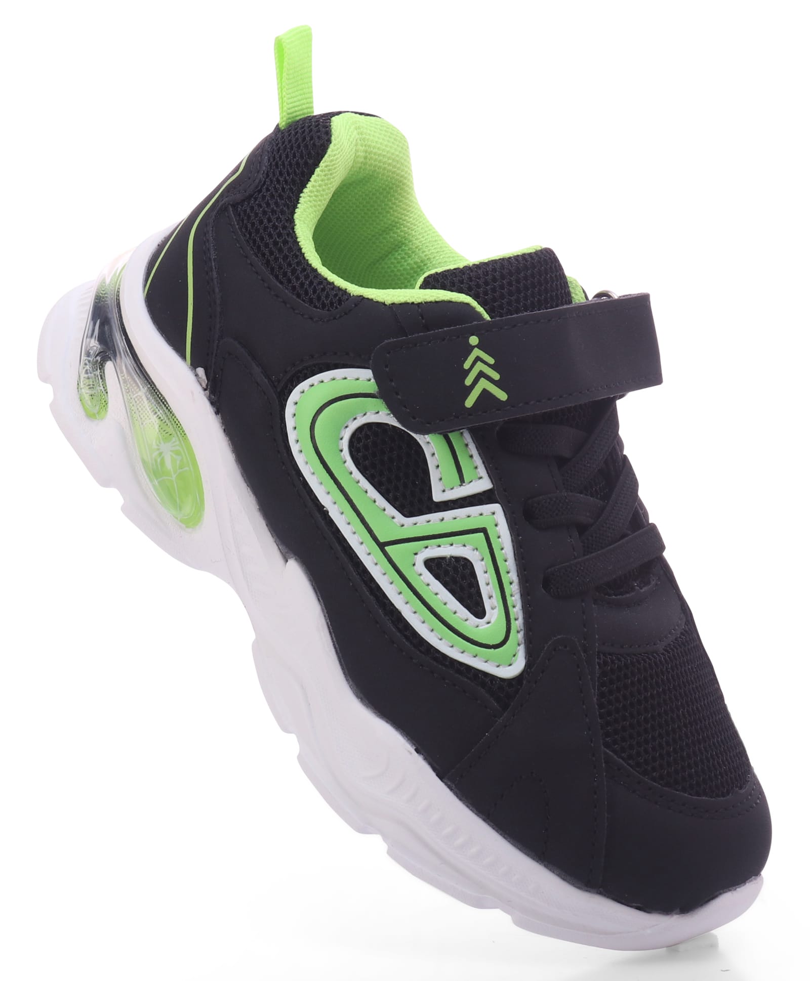 Pine Kids Velcro Closure Sneaker Shoes with Applique - Black-image-46