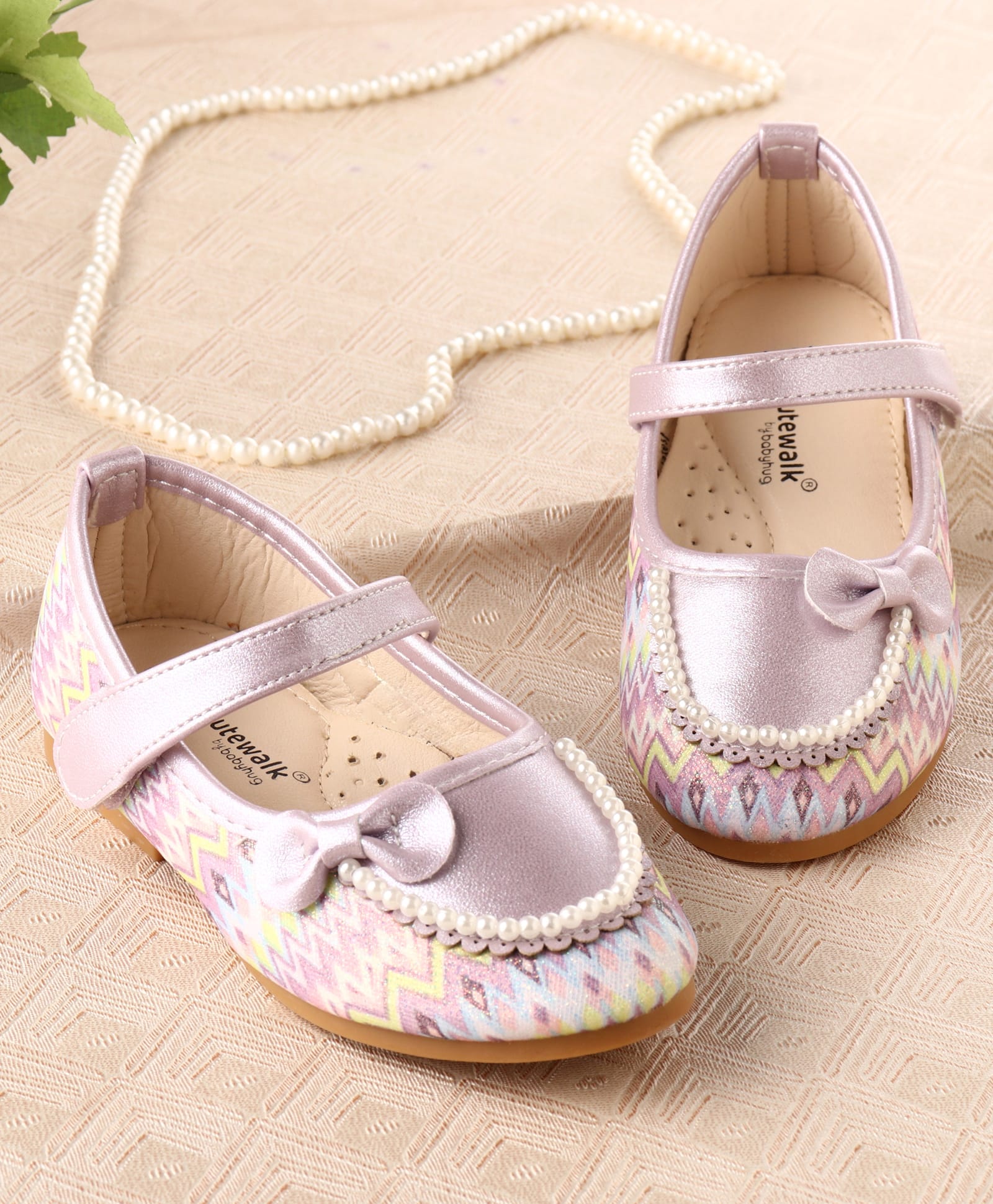 Cute Walk by Babyhug Ballerina With Bow & Pearl Applique - Purple