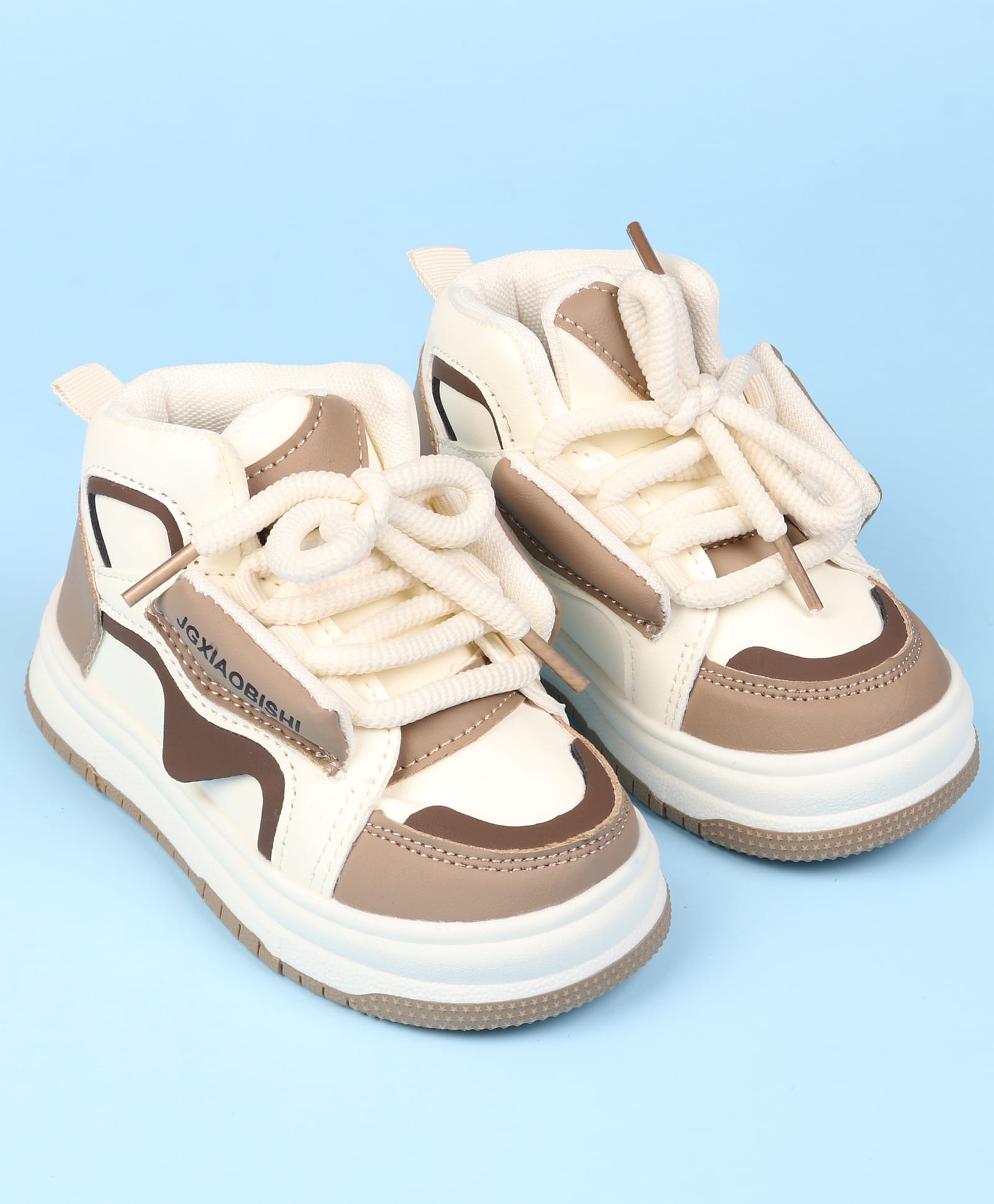 Babyoye Lace Up Solid Sneaker Shoes - Khaki-image-38