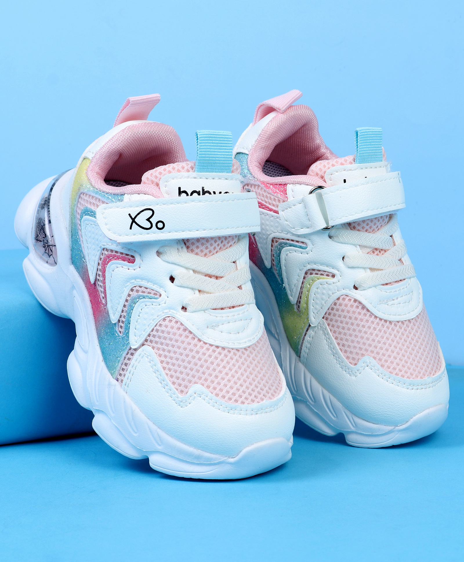 Babyoye Velcro Closure Solid Sneaker Shoes - Pink