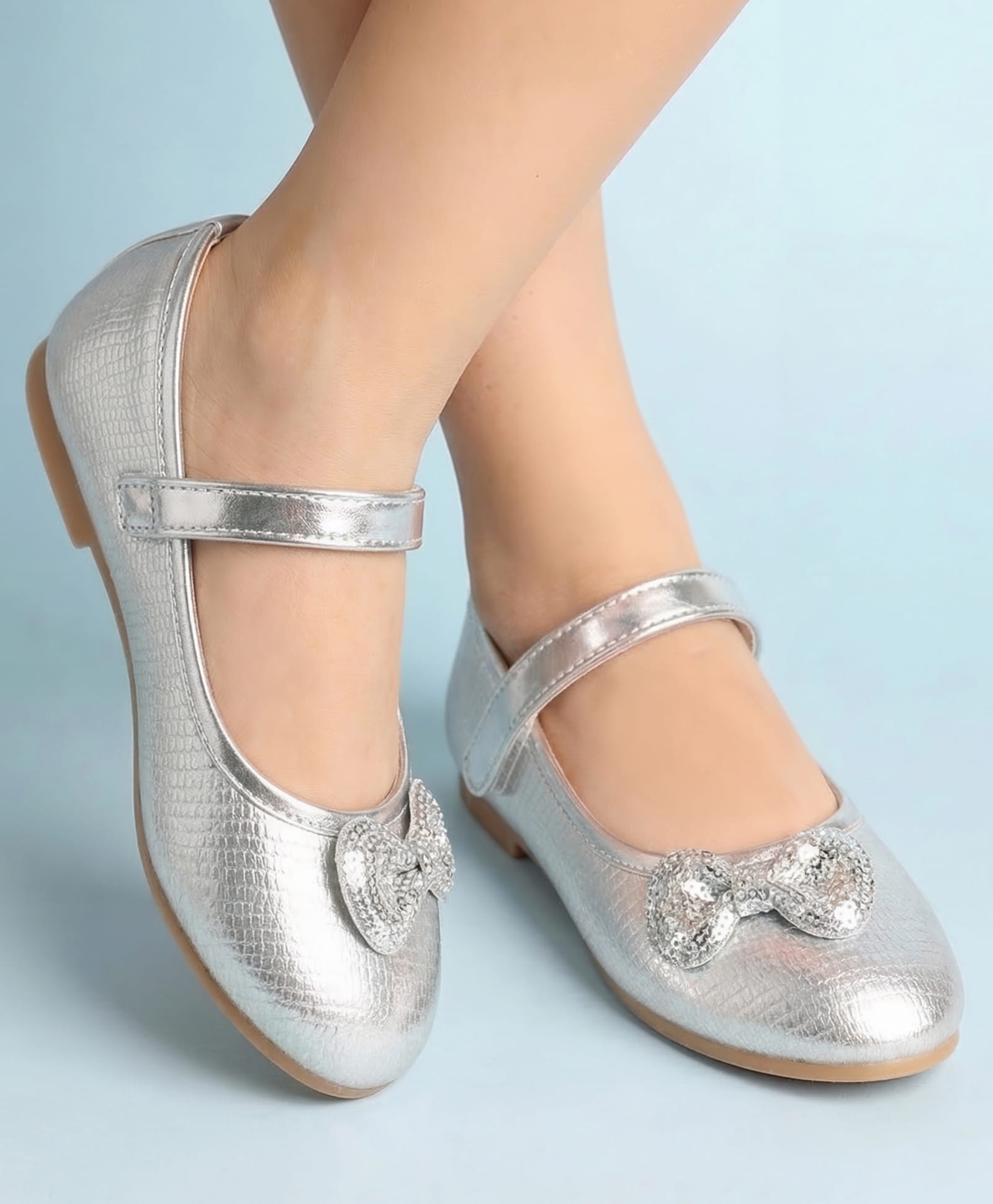 Pine Kids Velcro Closure Ballerina With Bow Applique - White-image-46