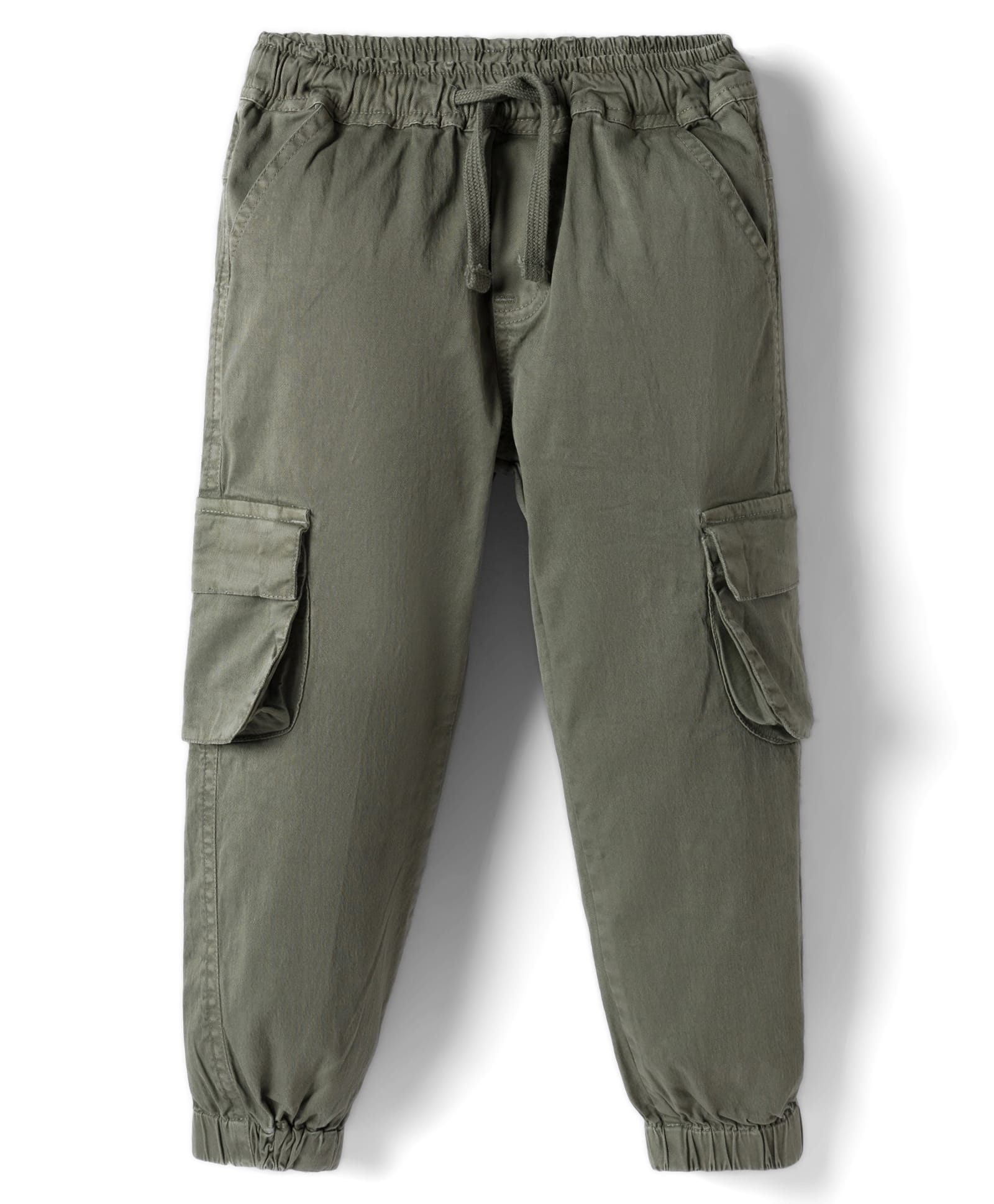 kookie kids india Kookie Kids Twill Woven Full Length Solid Colour Cargo Pant - Green-picture-10