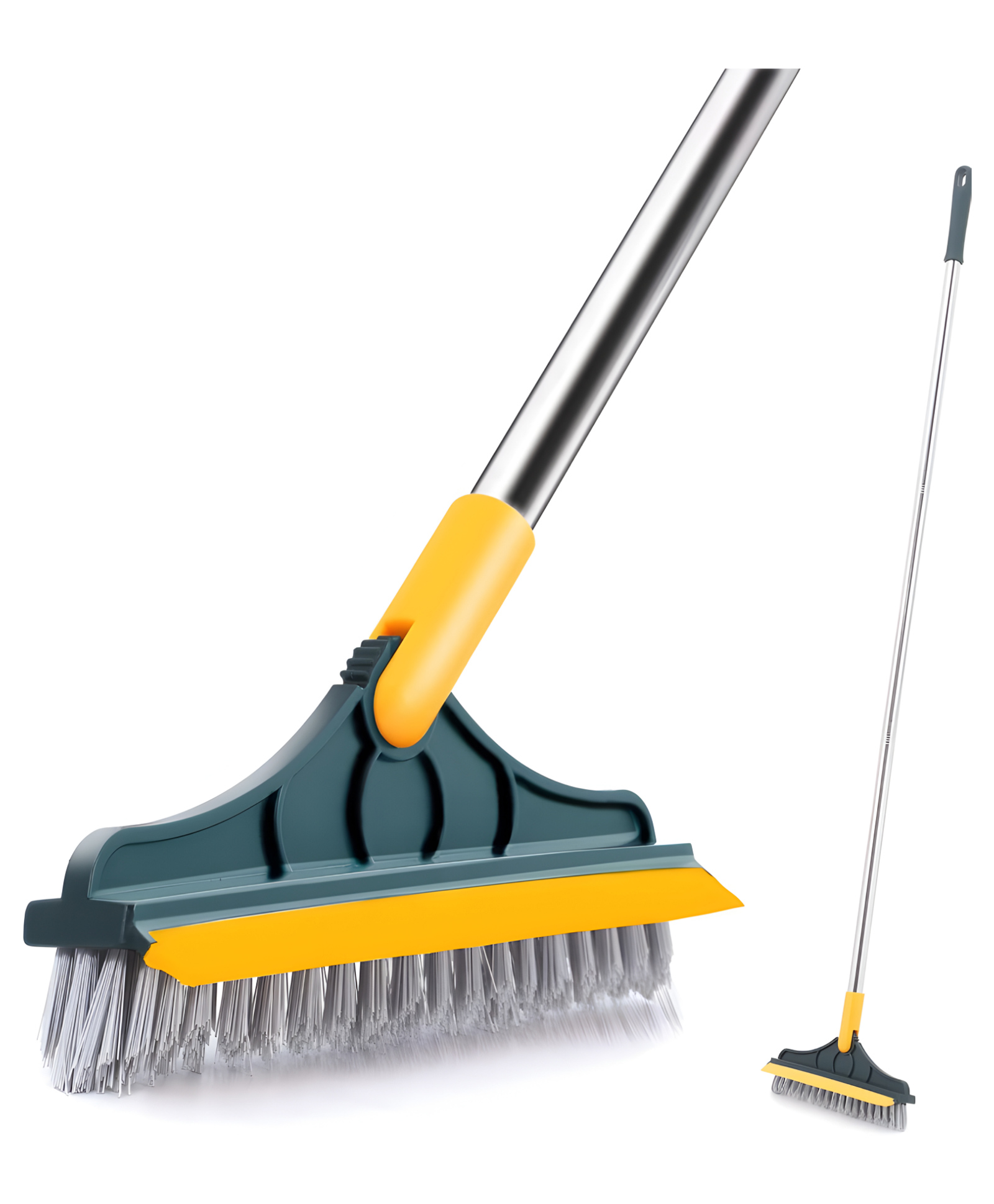 COZY VIBES 2 in 1 Cleaning Scrub Scrape V-Shape Squeegee for Tub and Tile, Triangular Rotating Long Adjustable Handle for Bathroom Kitchen, Garage, Kitchen, Wall and Deck - PACK OF 1 - COLOR MAY VARY-image-28