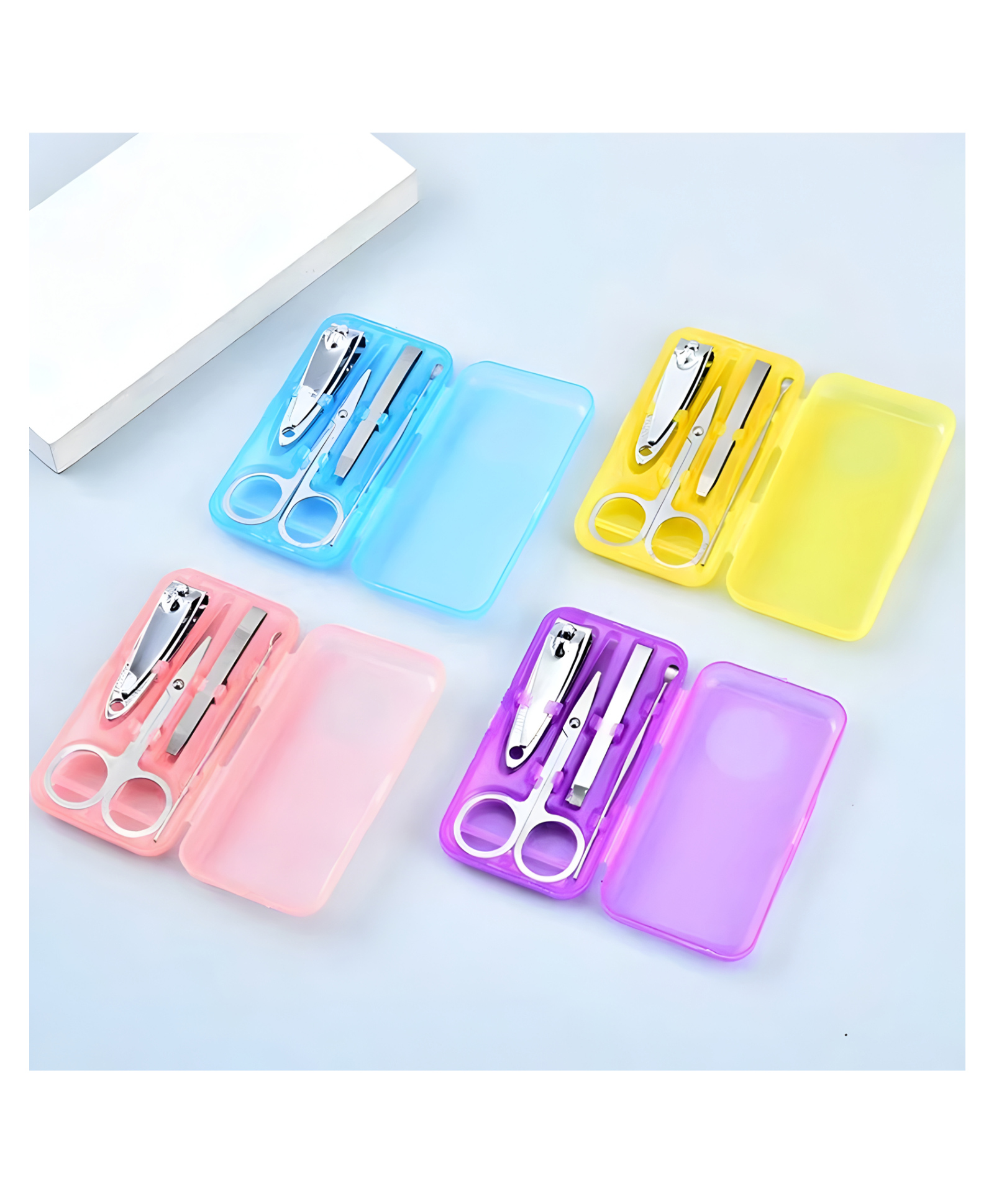 COZY VIBES 4Pcs/set Nails Kit Manicure Set Clippers Trimmers Pedicure Scissor Random Color Smart Home Nail Tools Sets Kits Manicure - PACK OF 1 - COLOR MAY VARY-image-1