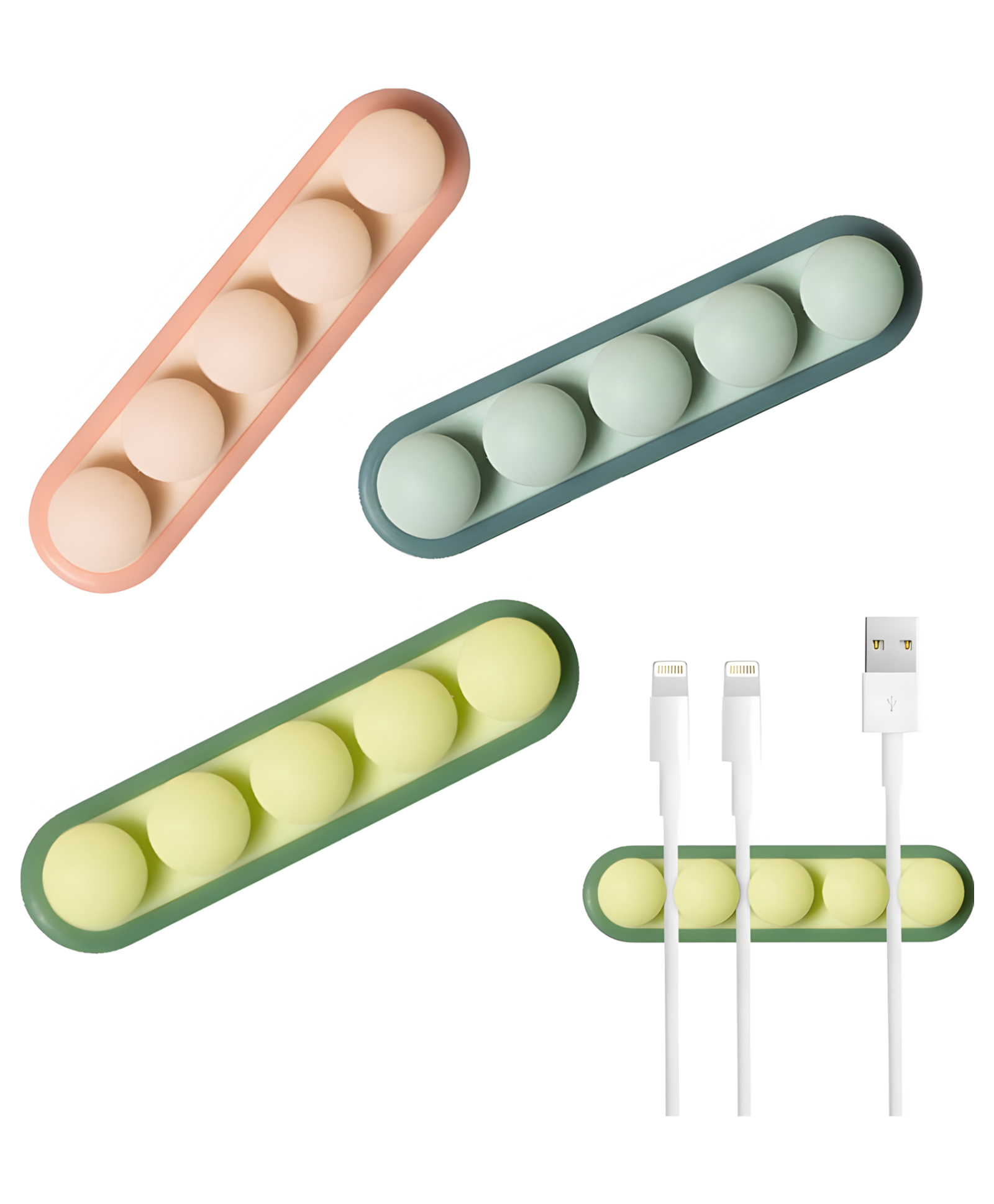 COZY VIBES Silicone Cable Holder Clips, Pea Cable Management Cord Organizer Clips, Silicone Self for Desktop USB Charging Cable, Mouse Cable, Wire PC, Office, Home - PACK OF 1 - COLOR MAY VARY-picture-10