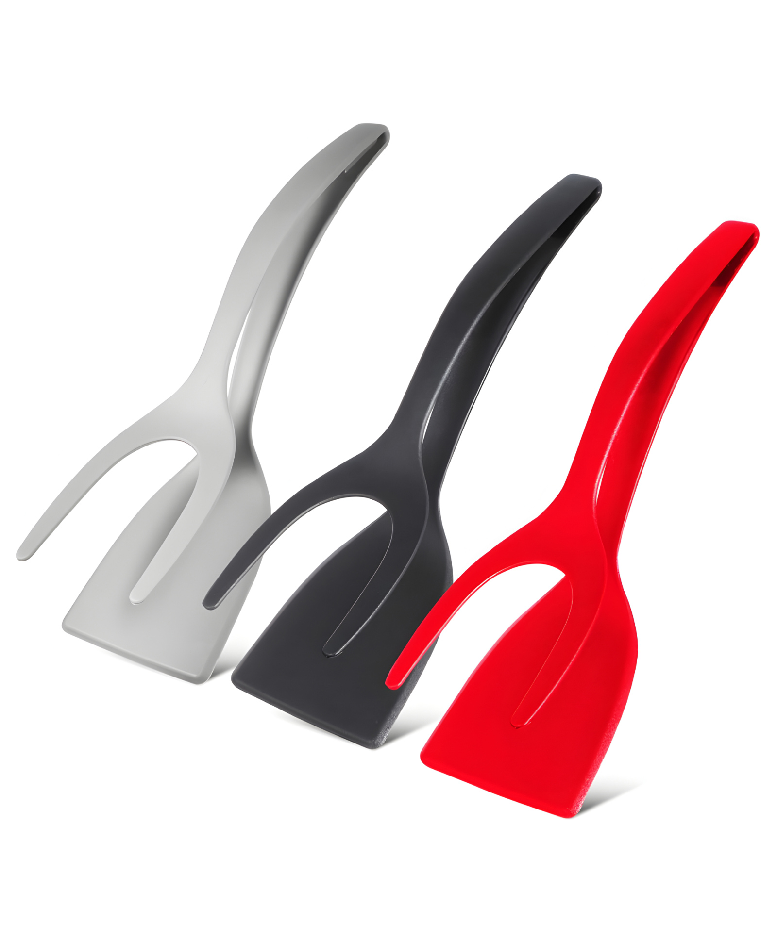 COZY VIBES Egg Flipper Spatula 2 in 1 Silicone Fried Grip Flip Tongs, Grip and Flip Egg Spatula Tongs for French Toast Omelet Making, Non Stick Cooking Tool for Kitchen - PACK OF 1 - COLOR MAY VARY-image-2