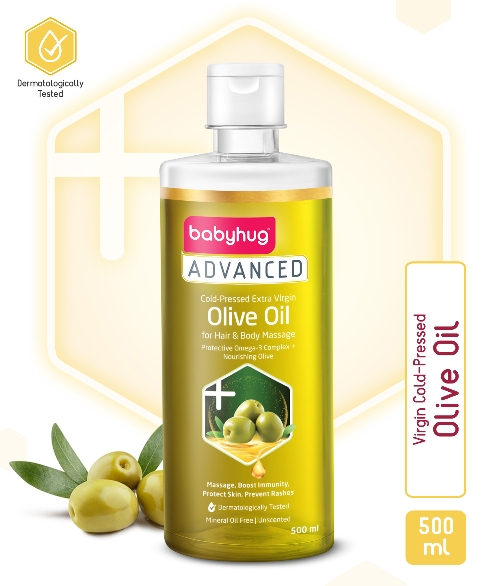 Babyhug Advanced Cold-Pressed Virgin Olive Oil - 500 ml-image-43