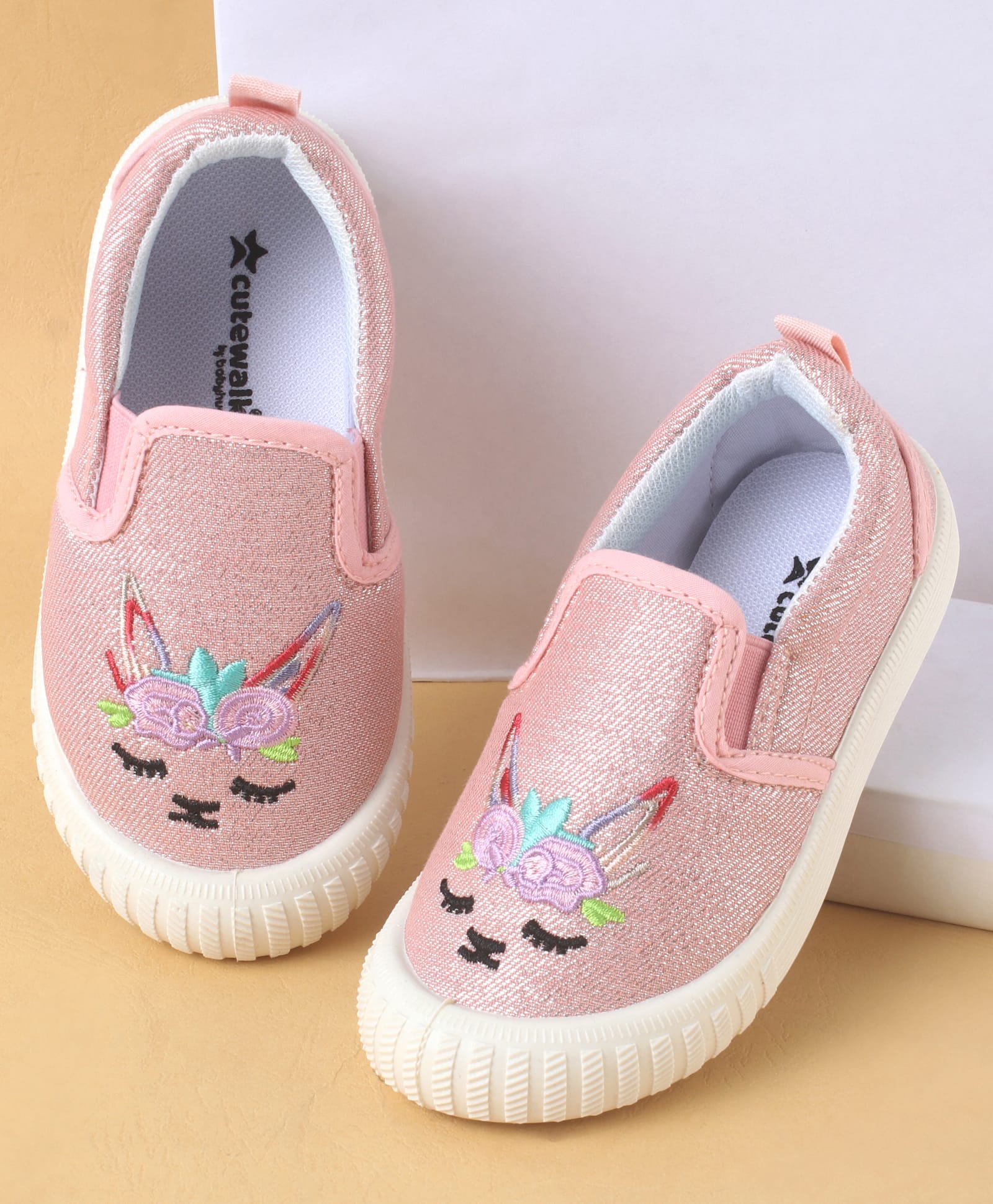 Cute Walk by Babyhug Slip On Casual Shoes with Kitty Embroidery - Pink-picture-18