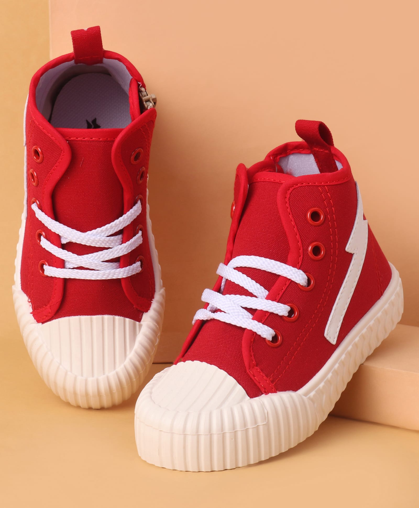 Cute Walk by Babyhug Solid Colour Casual Shoes - Red-image-19