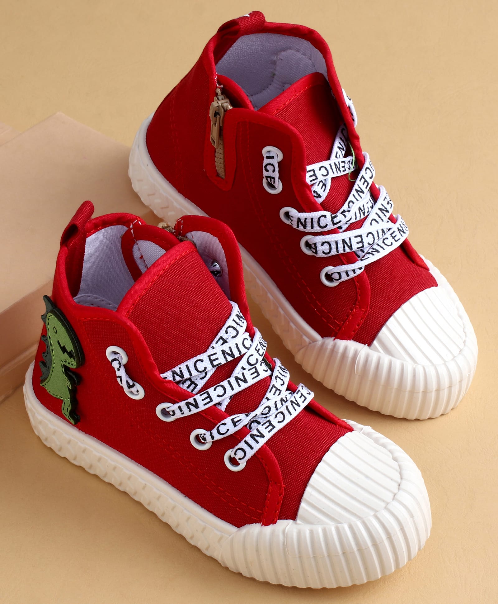 Cute Walk by Babyhug Casual Shoes with Dino Applique - Red
