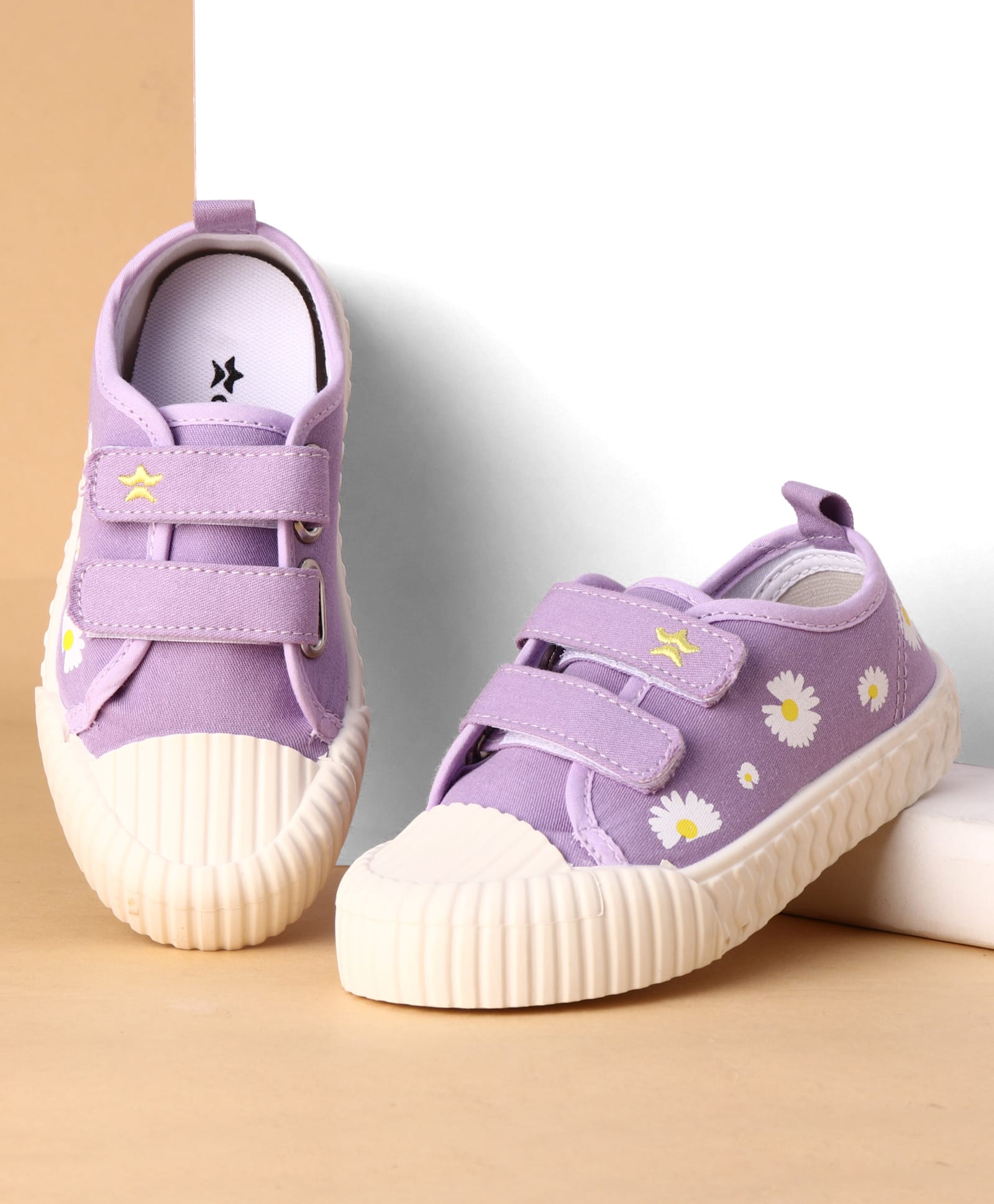 Cute Walk by Babyhug Canvas Floral Printed Casual Shoes - Purple