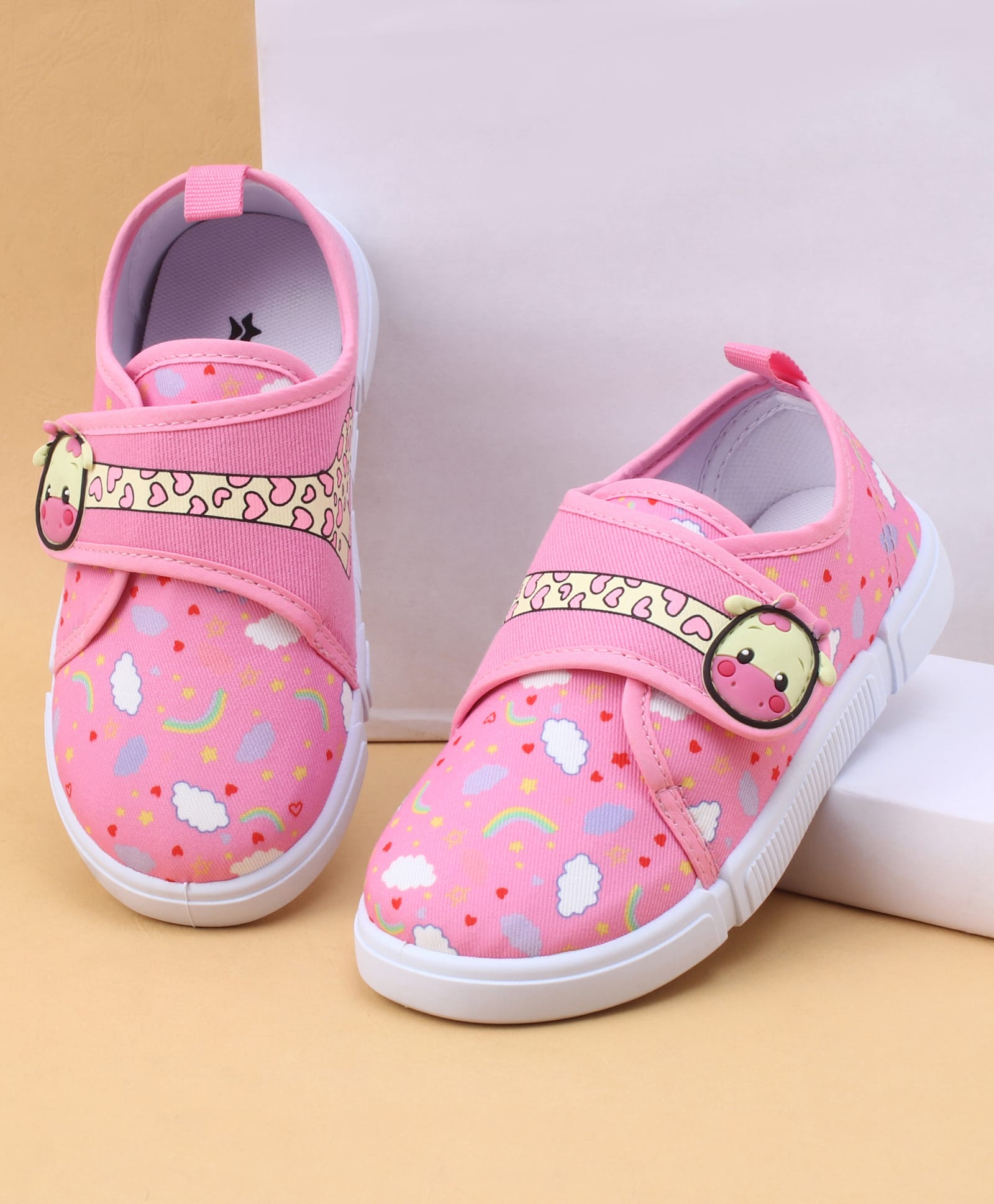 Cute Walk by Babyhug Velcro Closure Casual Shoes with Rainbow Print - Fuchsia-image-31