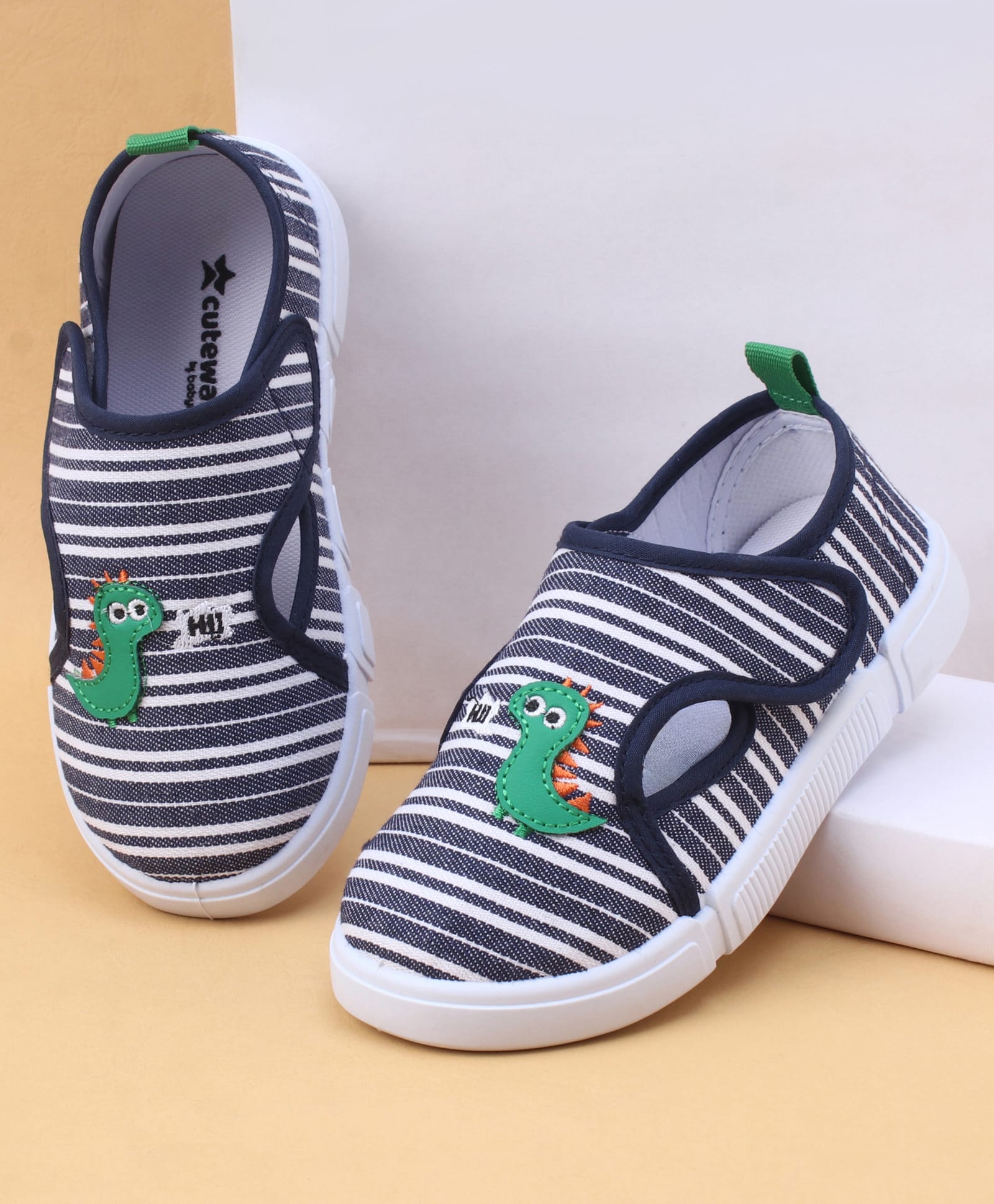 Cute Walk by Babyhug Slip On Casual Shoes with Dino Applique - Navy Blue-image-39