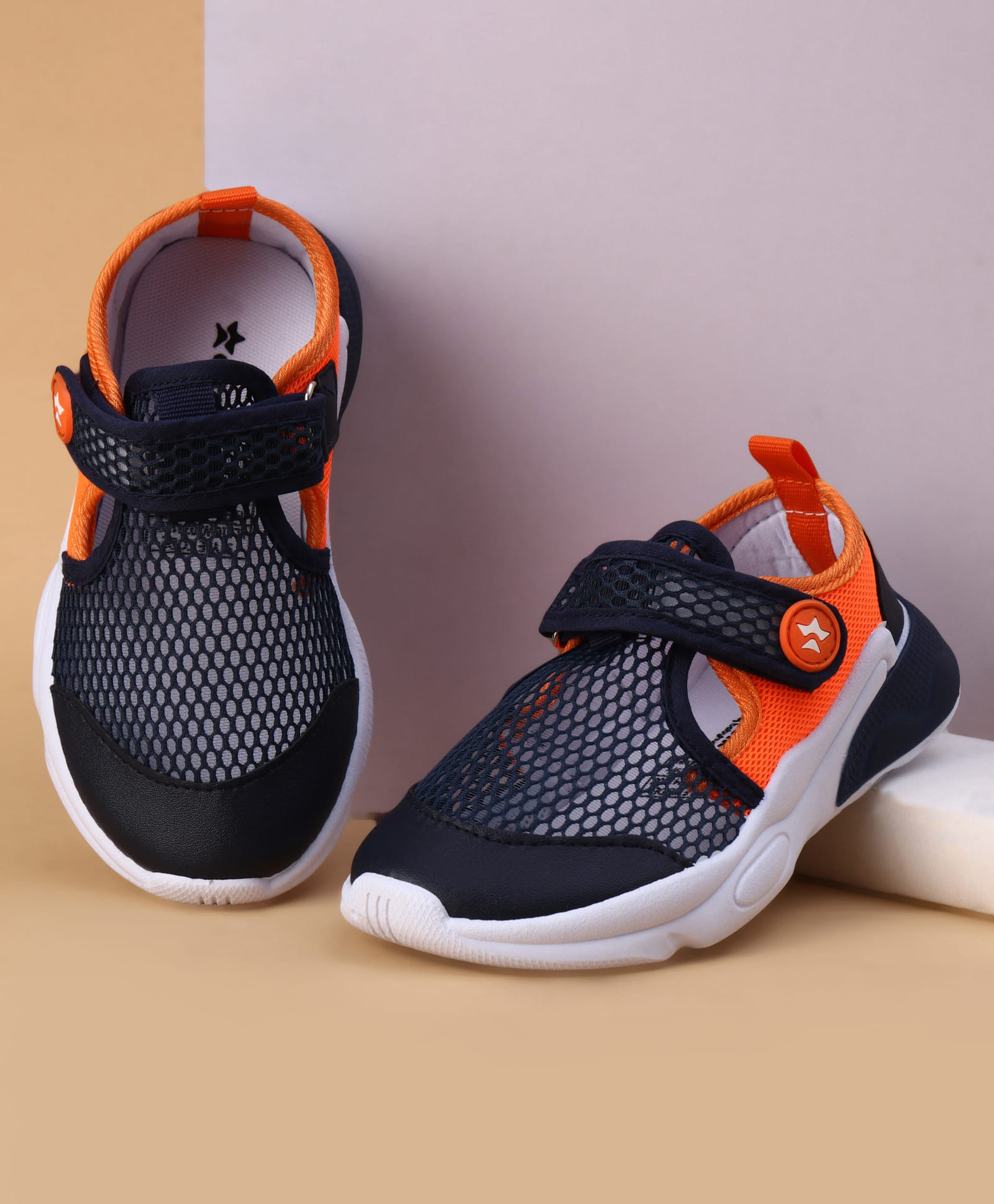 Cute Walk by Babyhug Velcro Closure Casual Shoes with Mesh Detailing - Navy Blue-image-49