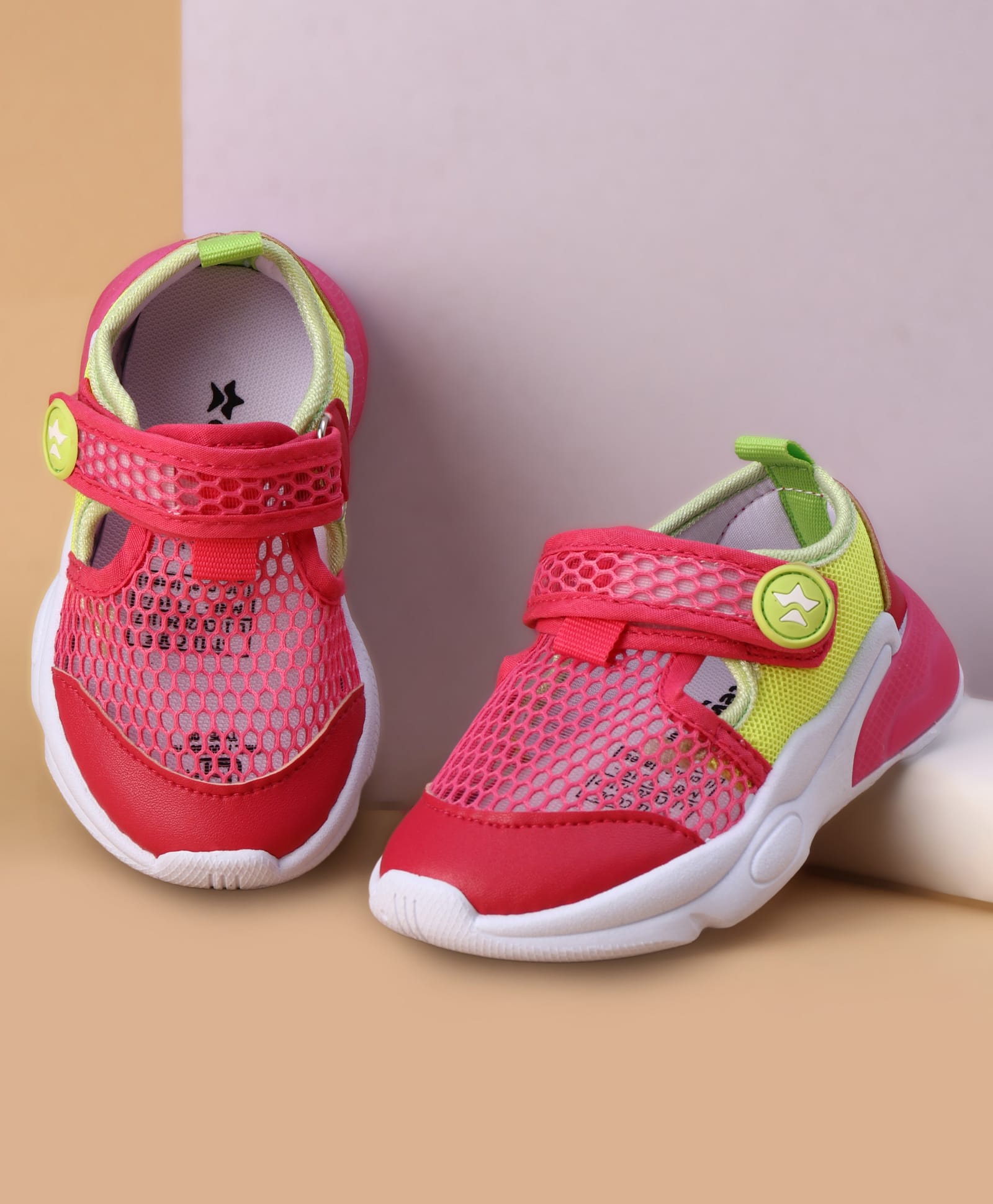 Cute Walk by Babyhug Velcro Closure Casual Shoes with Strawberry Print - Fuchsia-image-33