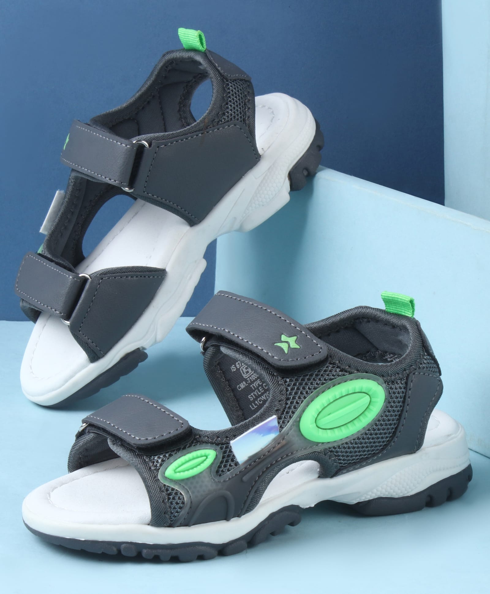 Cute Walk by Babyhug Sandals with Velcro Closure - Grey-image-43