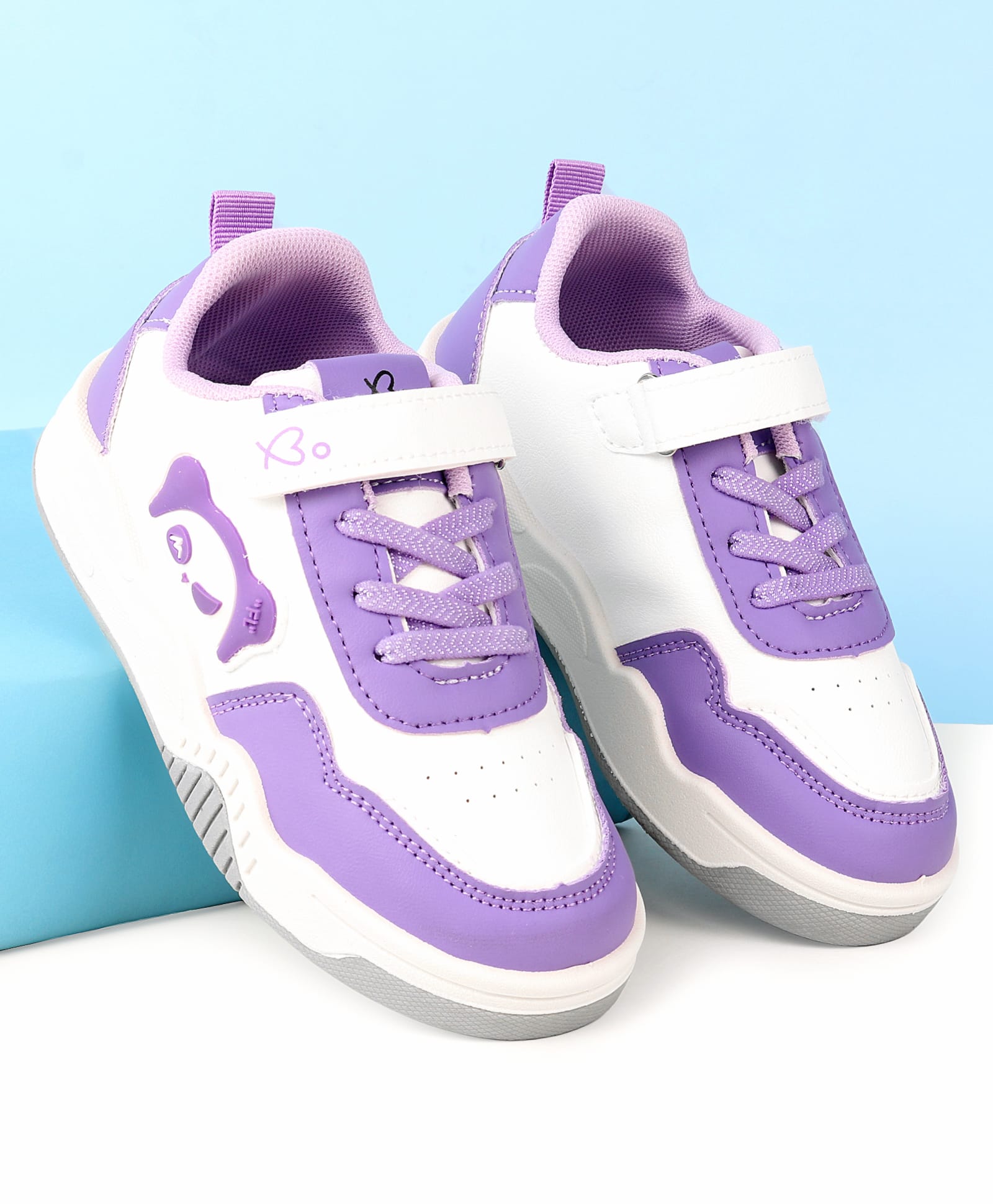 Babyoye Velcro Closure Solid Shoes - Purple-image-18