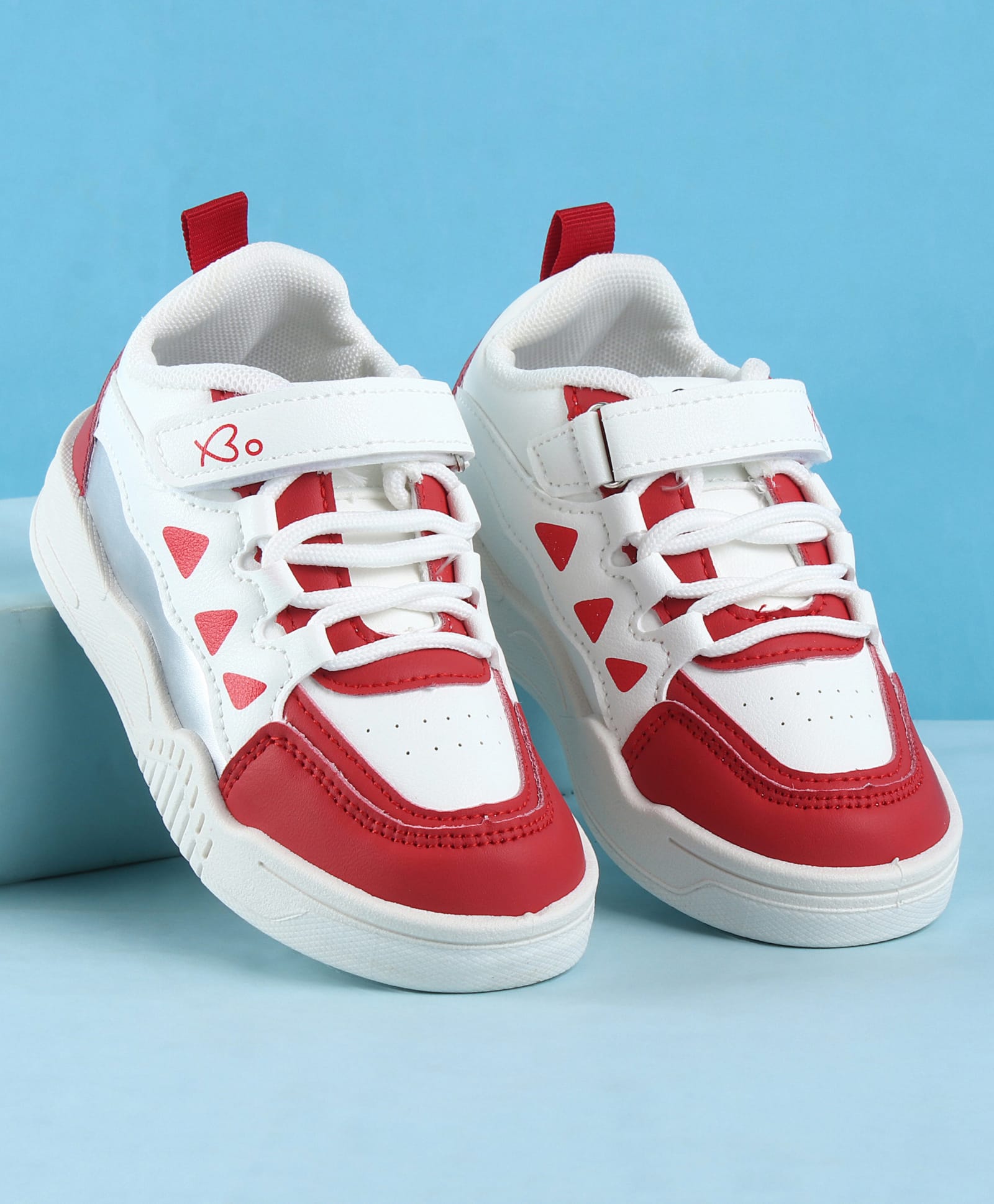 Babyoye Solid Casual Shoes With Velcro Closure - Red-image-38