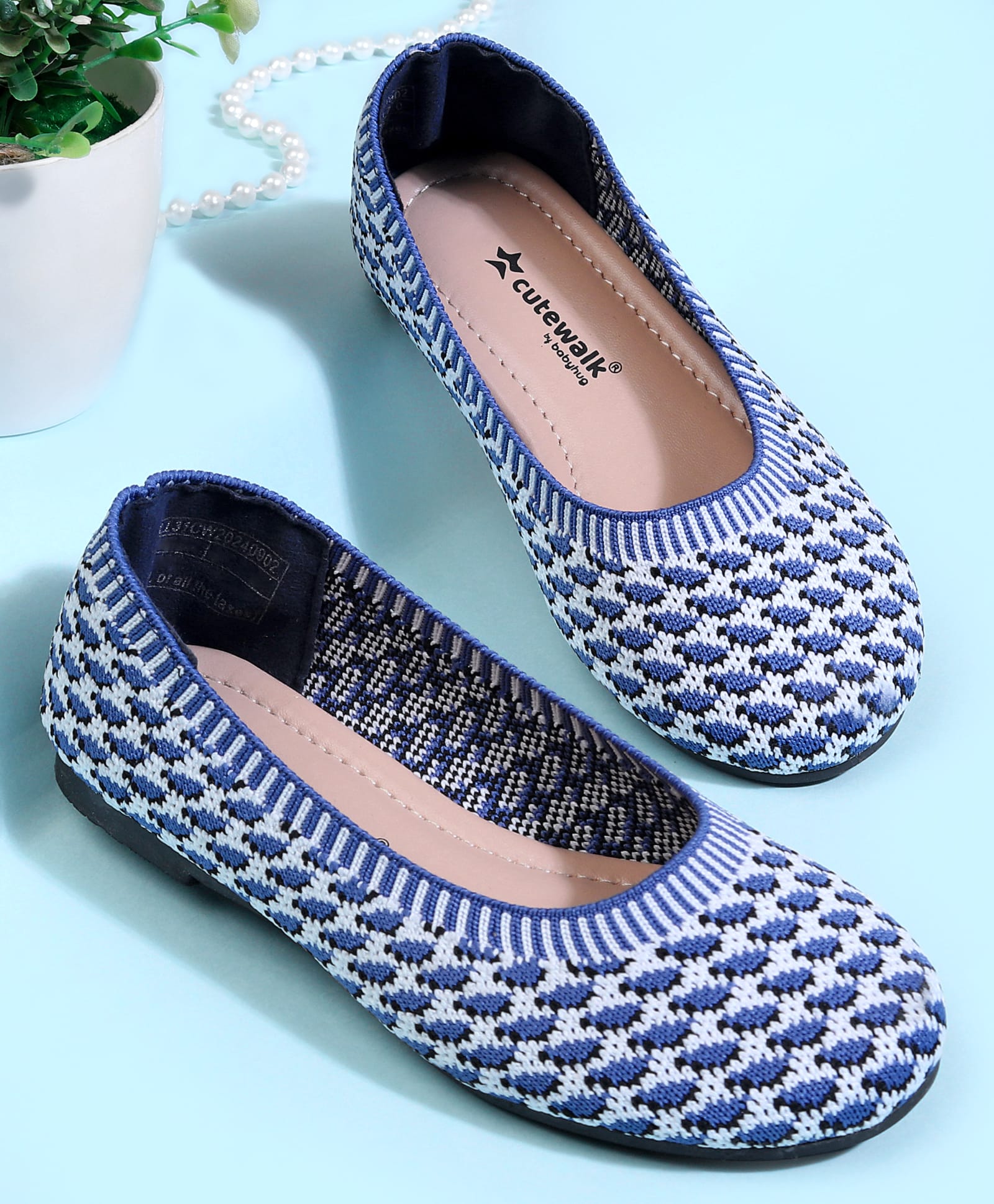 Cute Walk by Babyhug Slip On Ballerina With Design - Blue-image-34