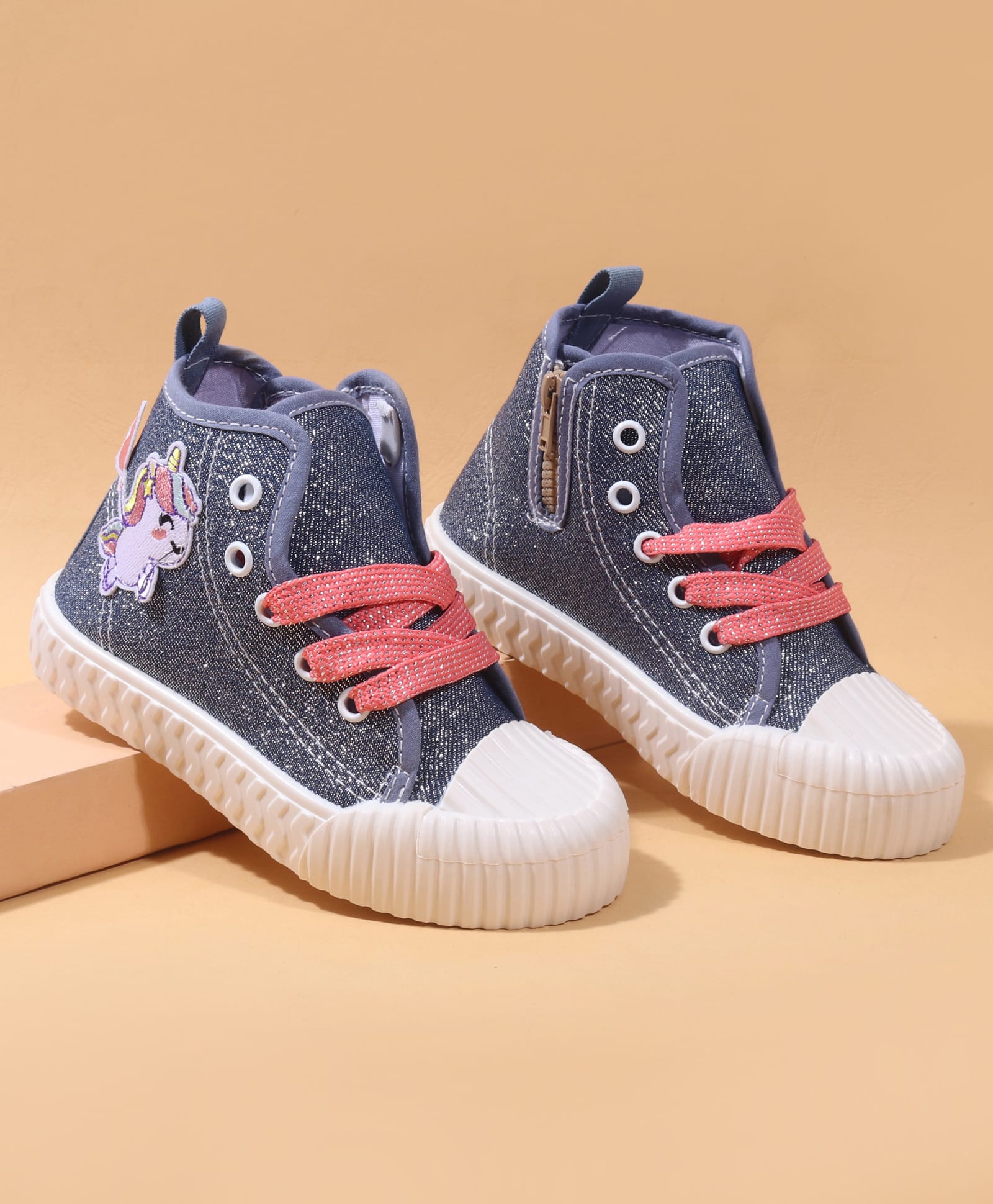 Cute Walk by Babyhug Casual Shoes With Zip Closure Shoes & Unicorn Badge - Blue-picture-11