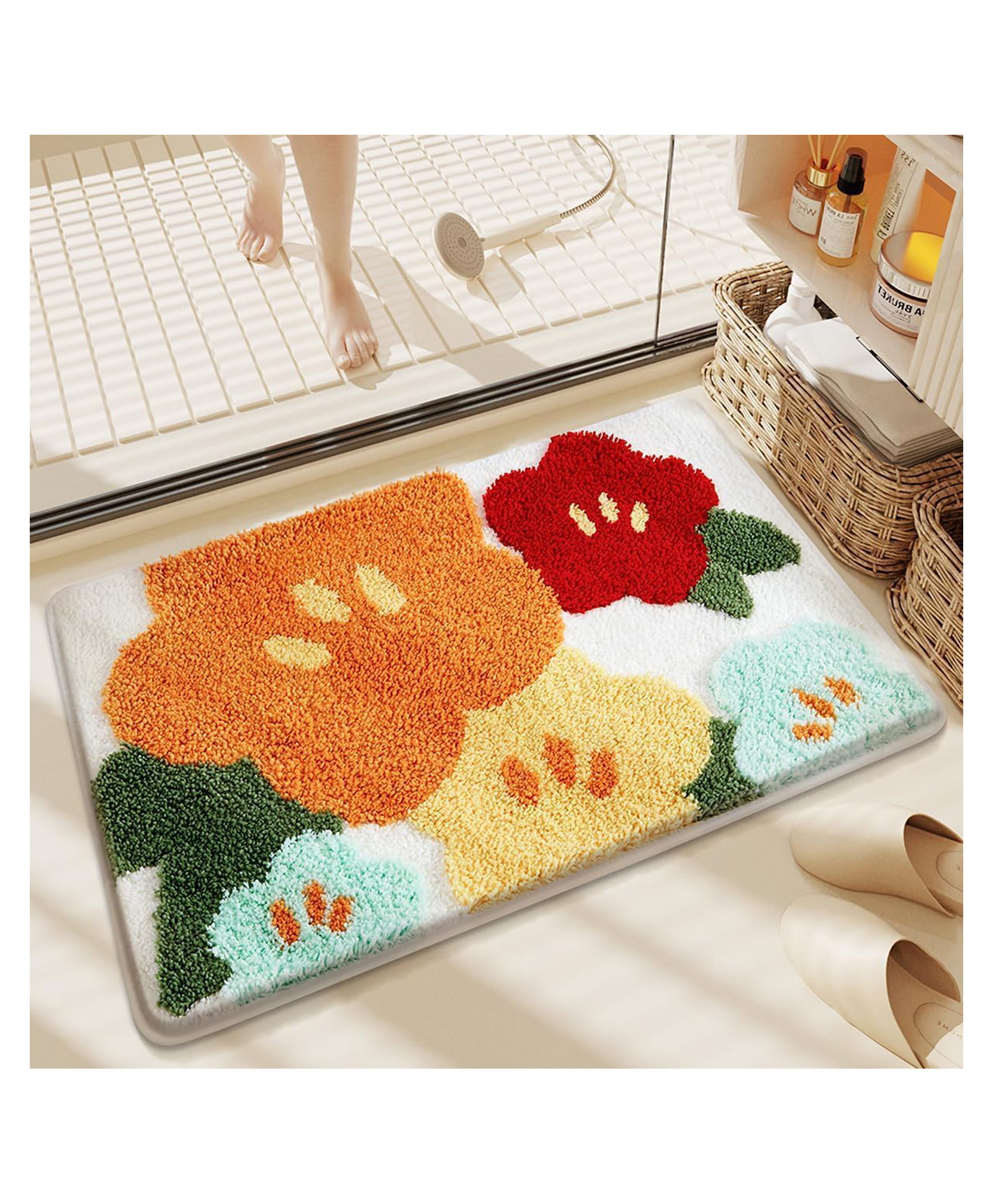 AAZEEM Mat Rugs Non-Slip Abstract Bath Rugs Cute Mat Washable for Tube |-picture-0