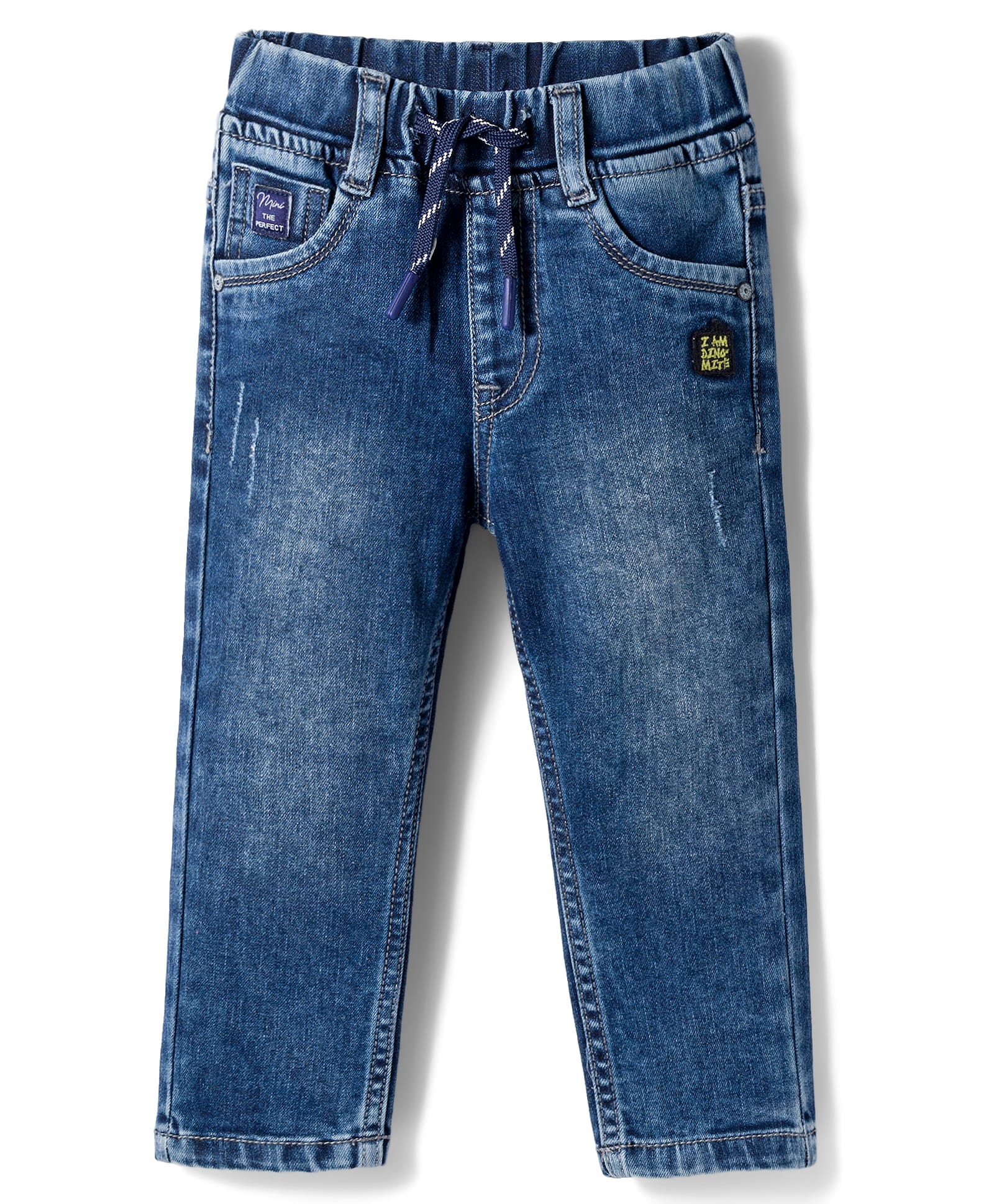 Ruff Cotton Denim Full Length Washed Jeans - Navy Blue-picture-25