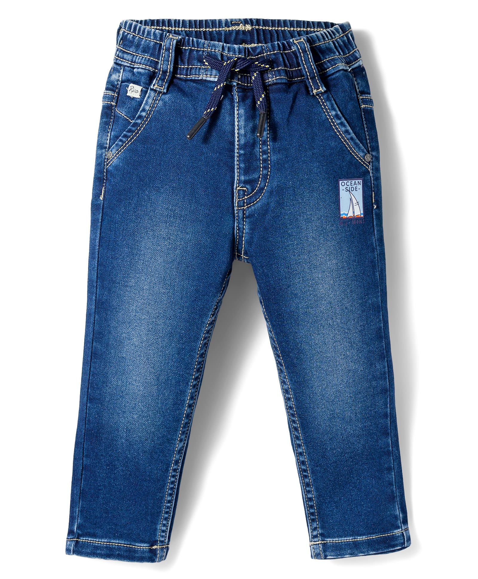 Ruff Cotton Denim Full Length Solid Jeans - Navy Blue-picture-11