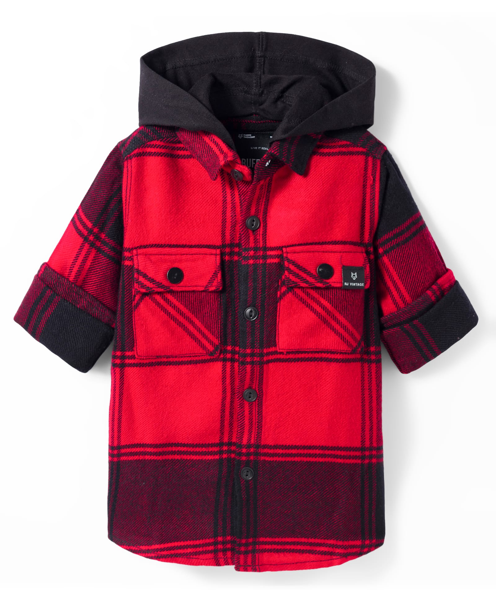 Ruff 100% Cotton Woven Full Sleeves Hooded Shirt With Checks - Red-picture-37
