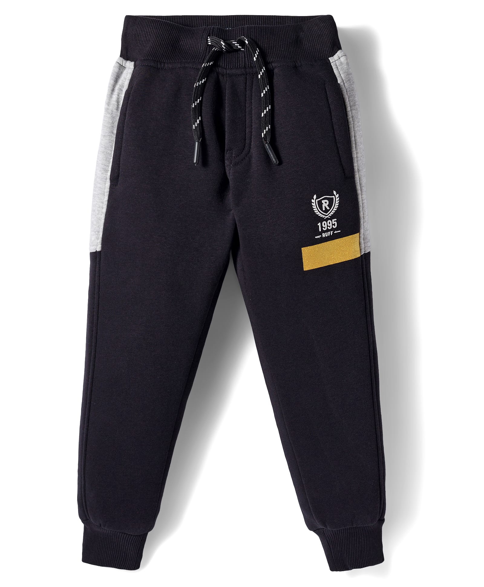 Ruff Fleece Knit Full Length Lounge Pant With Text Print - Black-picture-13