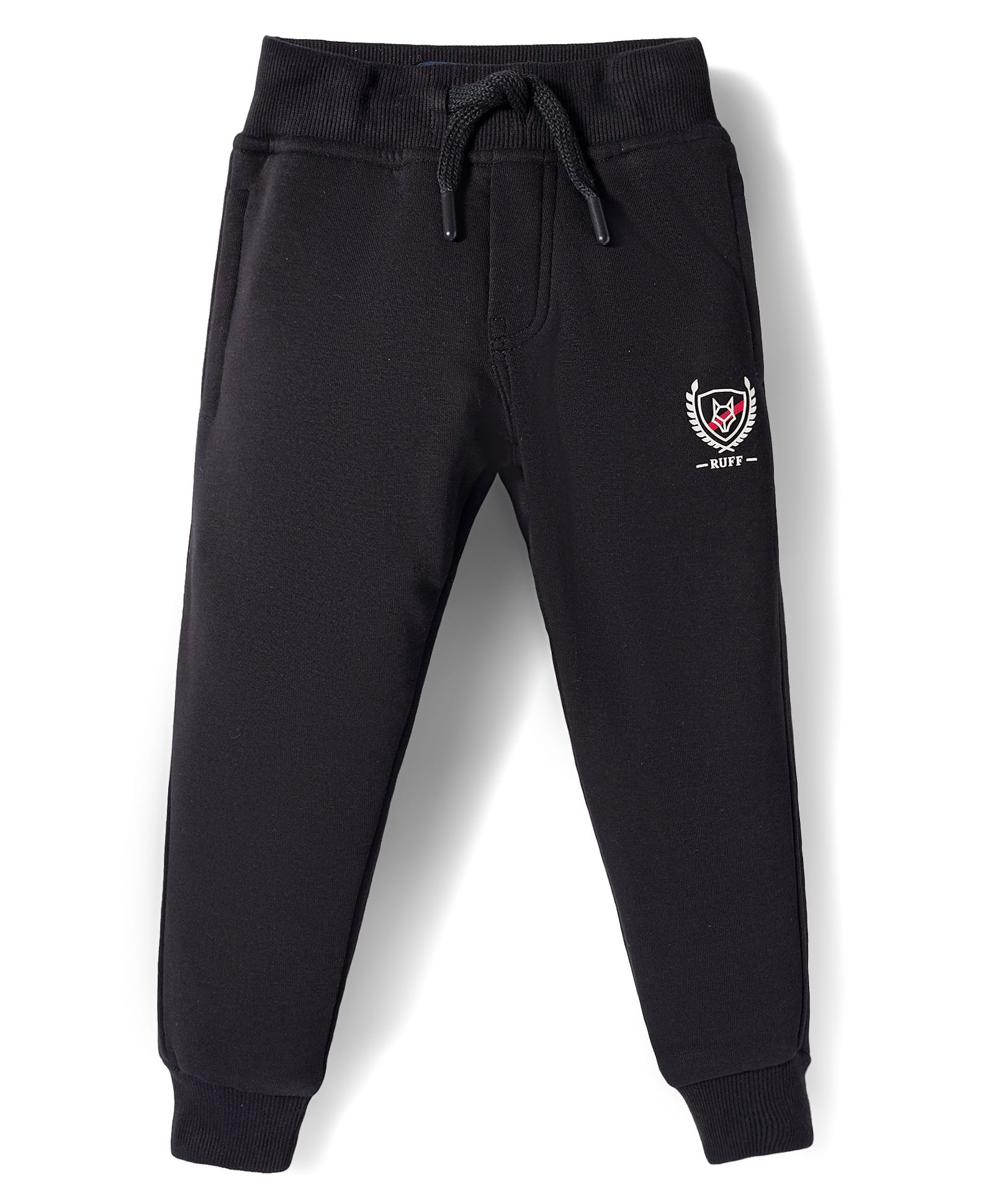 Ruff Fleece Knit Full Length Lounge Pant With Text Print - Black-picture-15