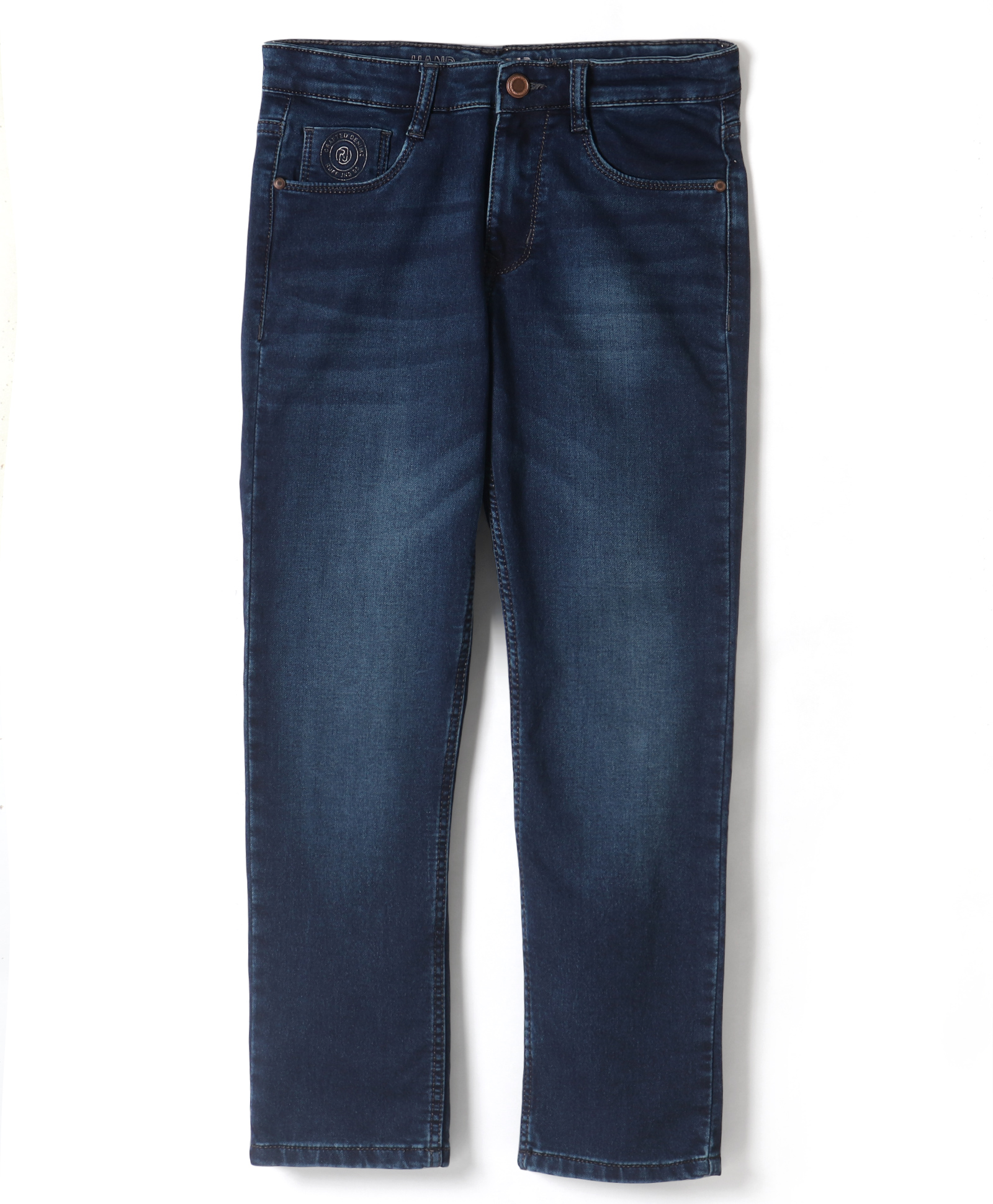 Ruff Denim Full Length Washed Jeans - Navy Blue-picture-14