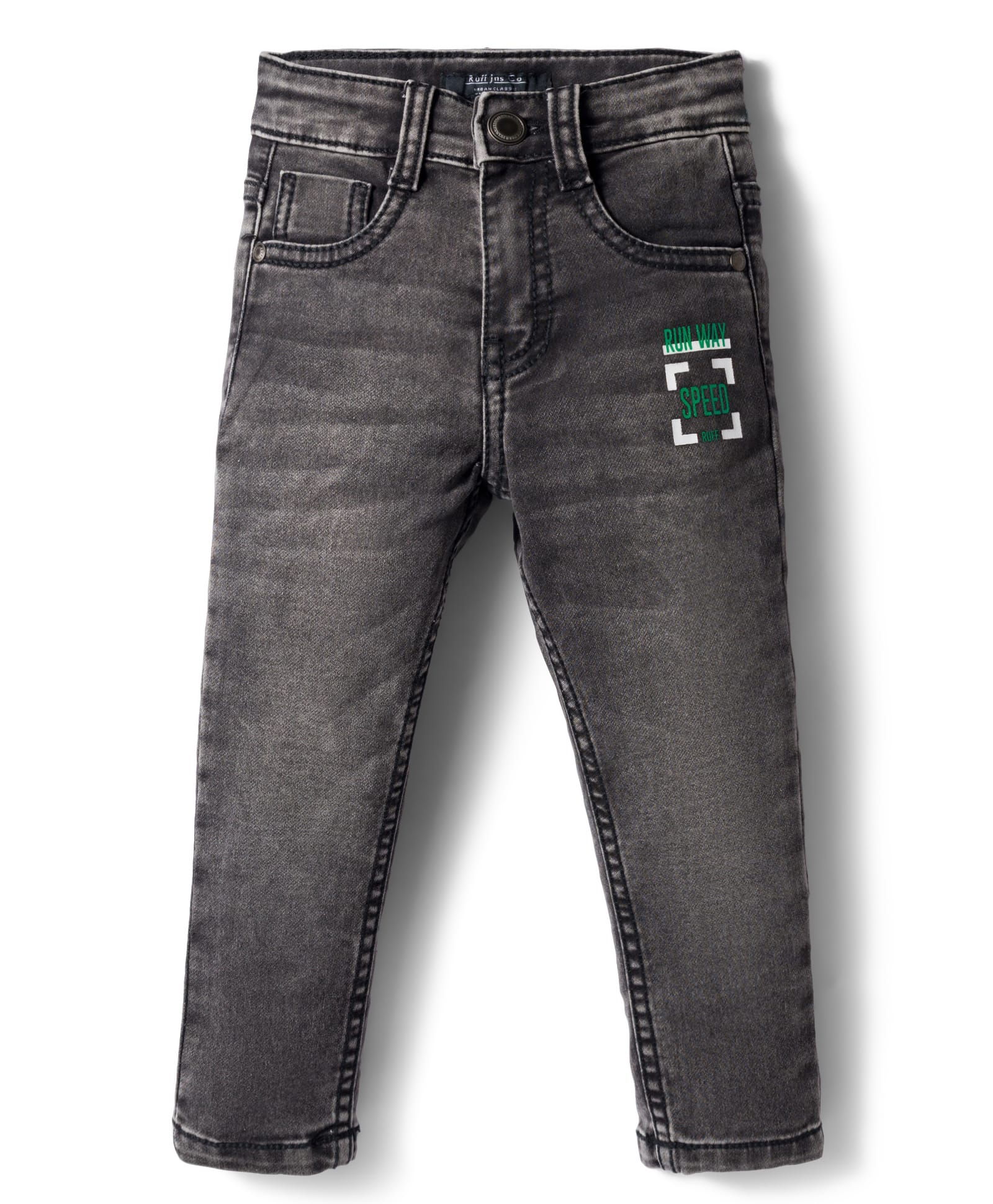 Ruff Denim Full Length Washed Jeans - Grey-picture-18