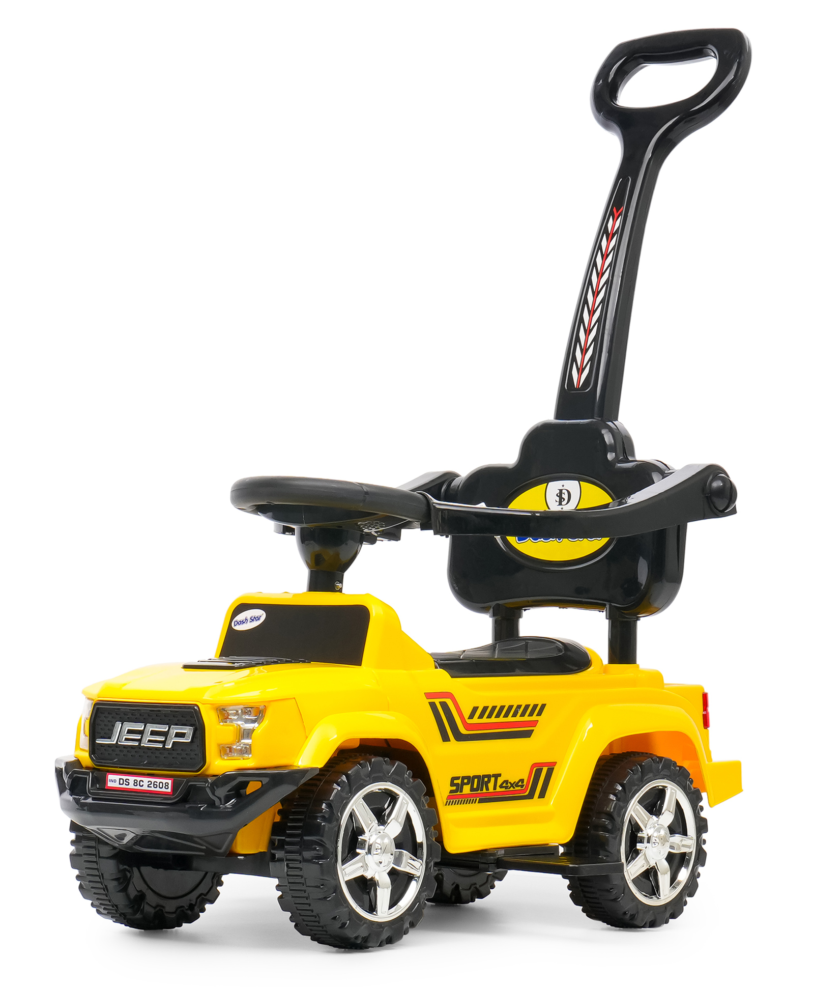 Joyride RoadRanger Plus Kids 4x4 Push Ride-On Jeep with Music & Horn Steering with Parental Handle Guard Rail Backrest Non Battery Operated Ride On Big Wheels for Kids 1 to 4 Years-picture-48