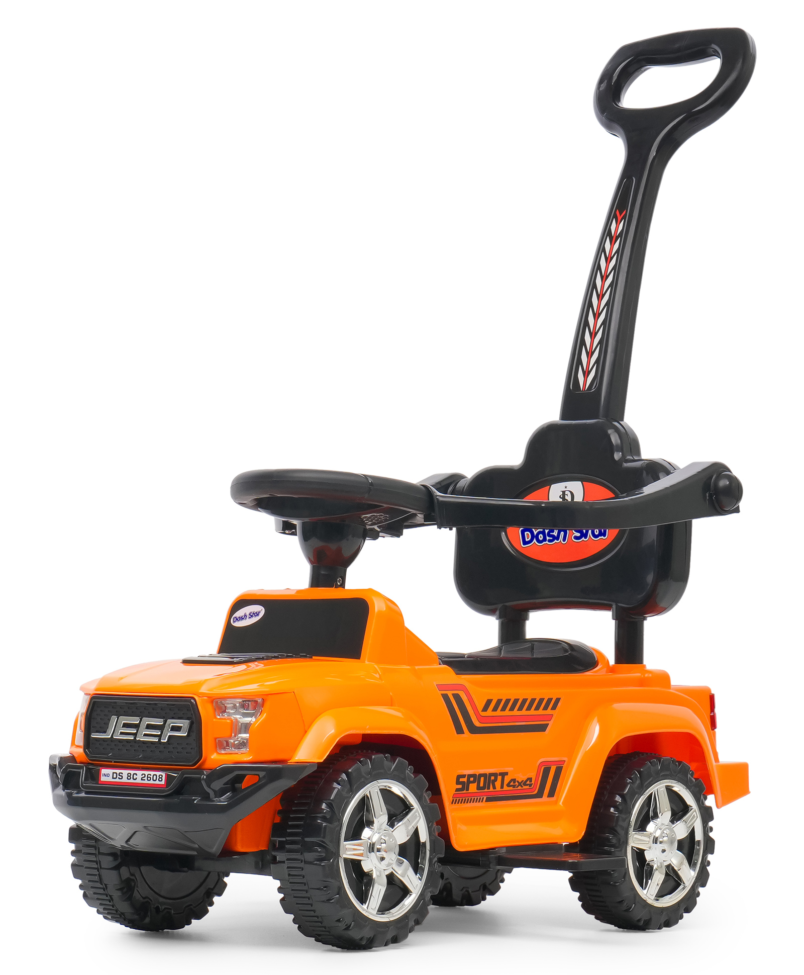 Joyride RoadRanger Plus Kids 4x4 Push Ride-On Jeep with Music & Horn Steering with Parental Handle Guard Rail Backrest Non Battery Operated Ride On Big Wheels for Kids 1 to 4 Years-picture-26