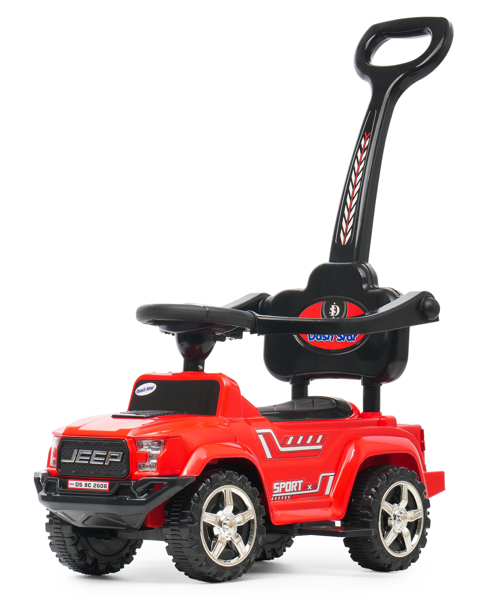 Joyride RoadRanger Plus Kids 4x4 Push Ride-On Jeep with Music & Horn Steering with Parental Handle Guard Rail Backrest Non Battery Operated Ride On Big Wheels for Kids 1 to 4 Years-picture-30