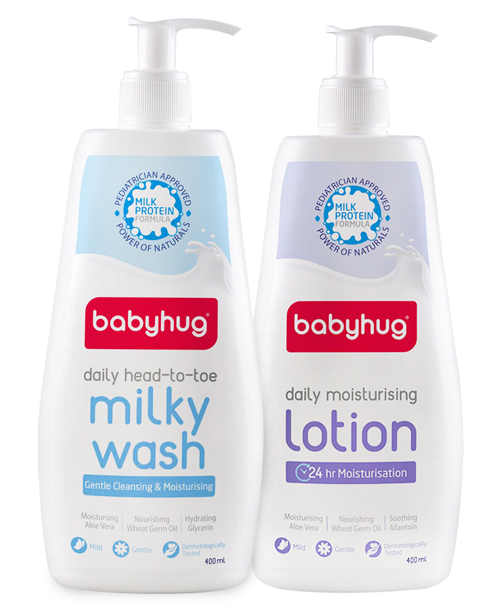 Babyhug Daily Head To Toe Milky Wash & Babyhug Daily Moisturizing Lotion - 800 ml