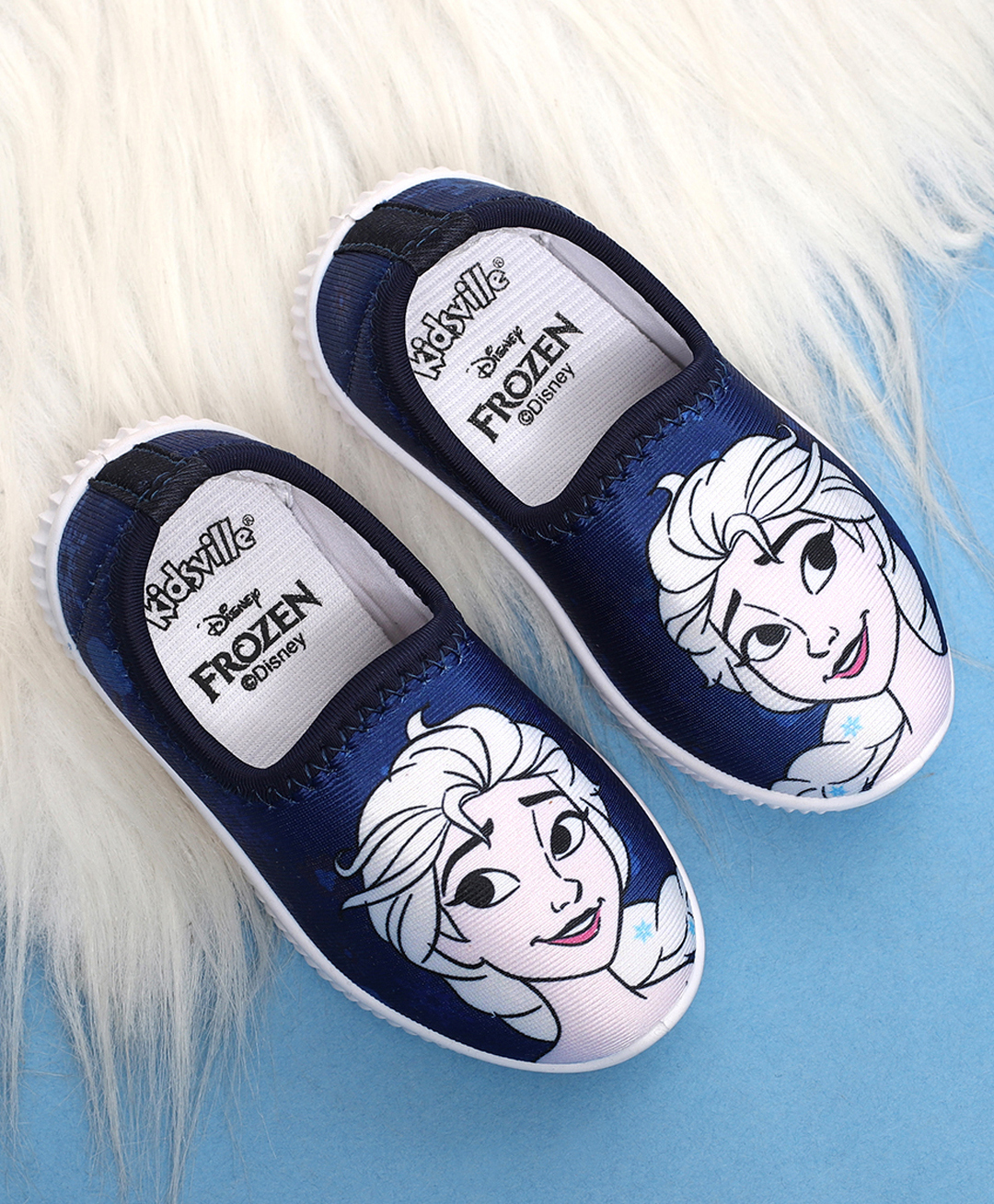 Kidsville Disney Frozen Featuring Elsa Printed Slip On Shoes - Navy Blue-picture-14