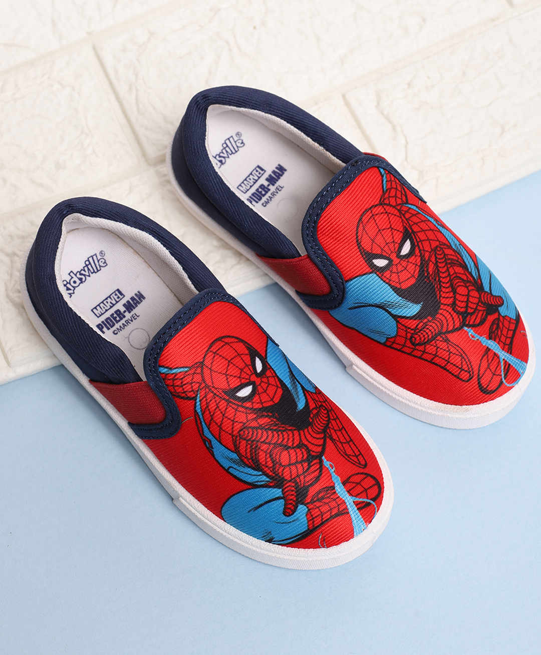 Kidsville Marvel Featuring Spiderman Designed Slip On Shoes - Red-picture-15