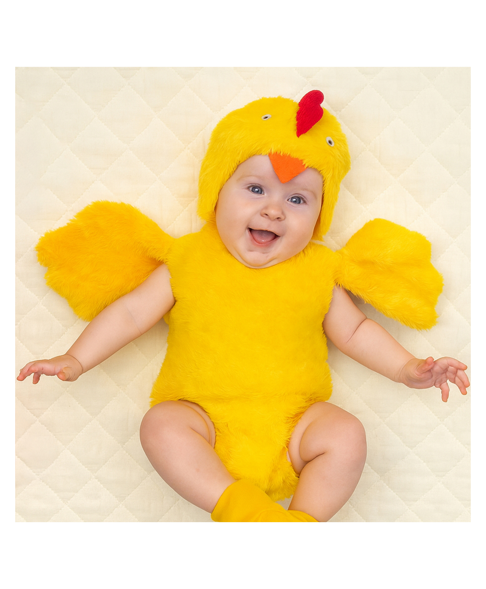 MOMISY Baby Chick Costume Photography Props with Cap Bodysuit-Yellow-image-15