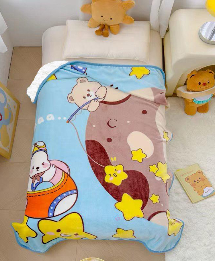 Butterthief Cozy Super Soft Warm Double Layered Sherpa Blanket for Kids & Toddlers - Sky Blue-image-18