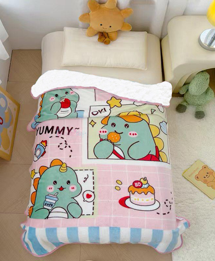 Butterthief Cozy Super Soft Warm Double Layered Sherpa Blanket for Kids & Toddlers - Baby Pink-image-17