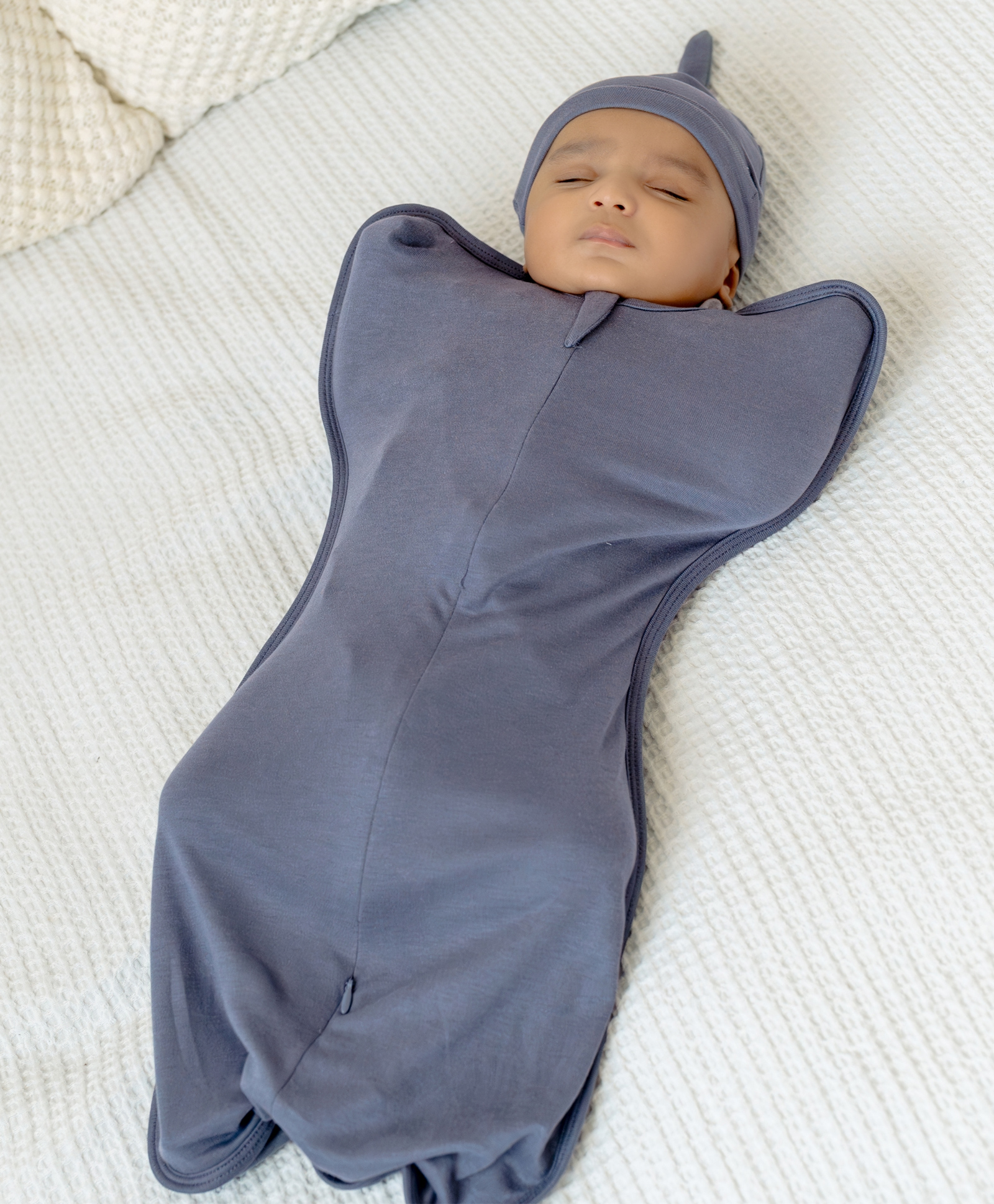 Cocoon Care Bamboo Arms Up Swaddle Pod For Babies 1-3M Blue-image-11