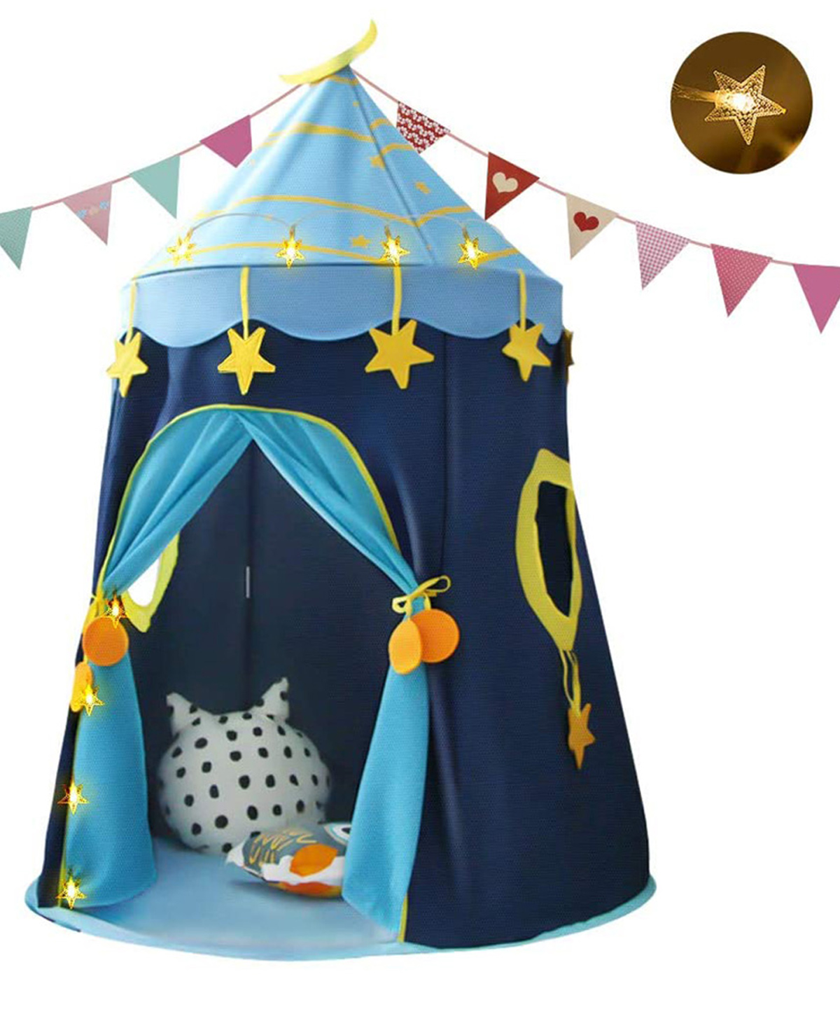 Baby Moo Playtime Foldable Tent House Starry Night - Blue-picture-23