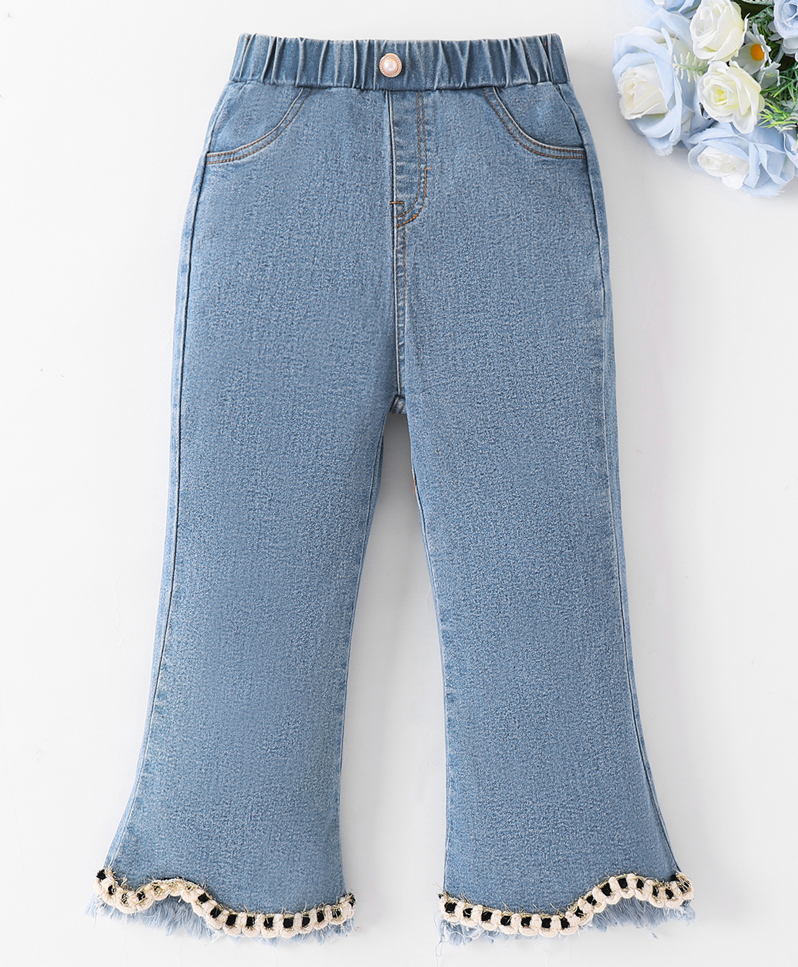 Mark & Mia Full Length Washed Flared Jeans - Blue-picture-10