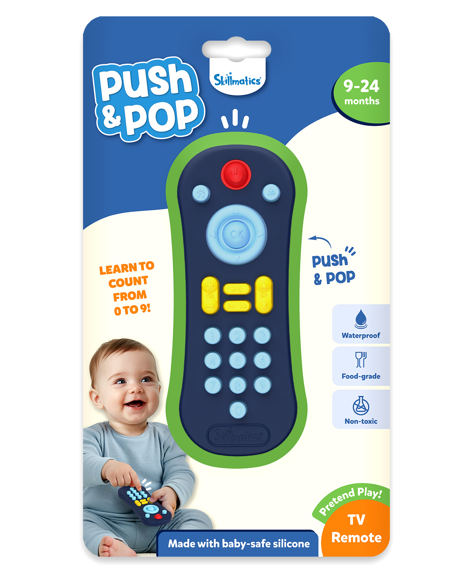 Skillmatics Push & Pop for Kids - Sensory & Fidget Toy, Pretend Play, Food-Grade Silicone, Waterproof, Travel Toy, Child-Safe, Fine Motor Skills, Gifts for Infants 9-24 Months-image-10