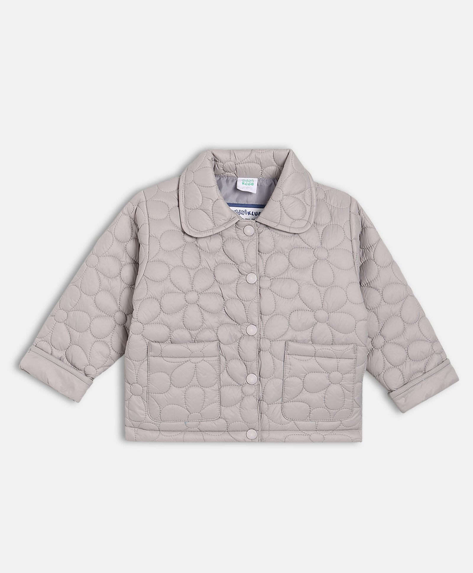 MINI KLUB Cotton Blend Full Sleeves Floral Designed Heavy Winter Jacket - Grey-image-32