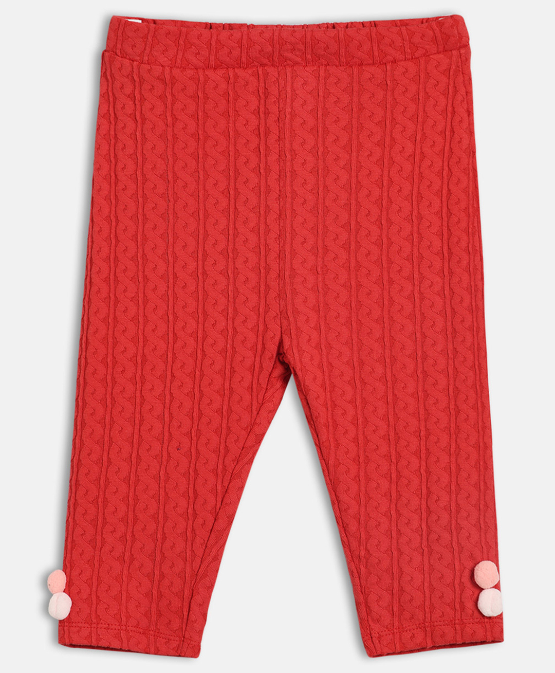 MINI KLUB Cotton Knit Cable Knit Designed Pant - Red-picture-21